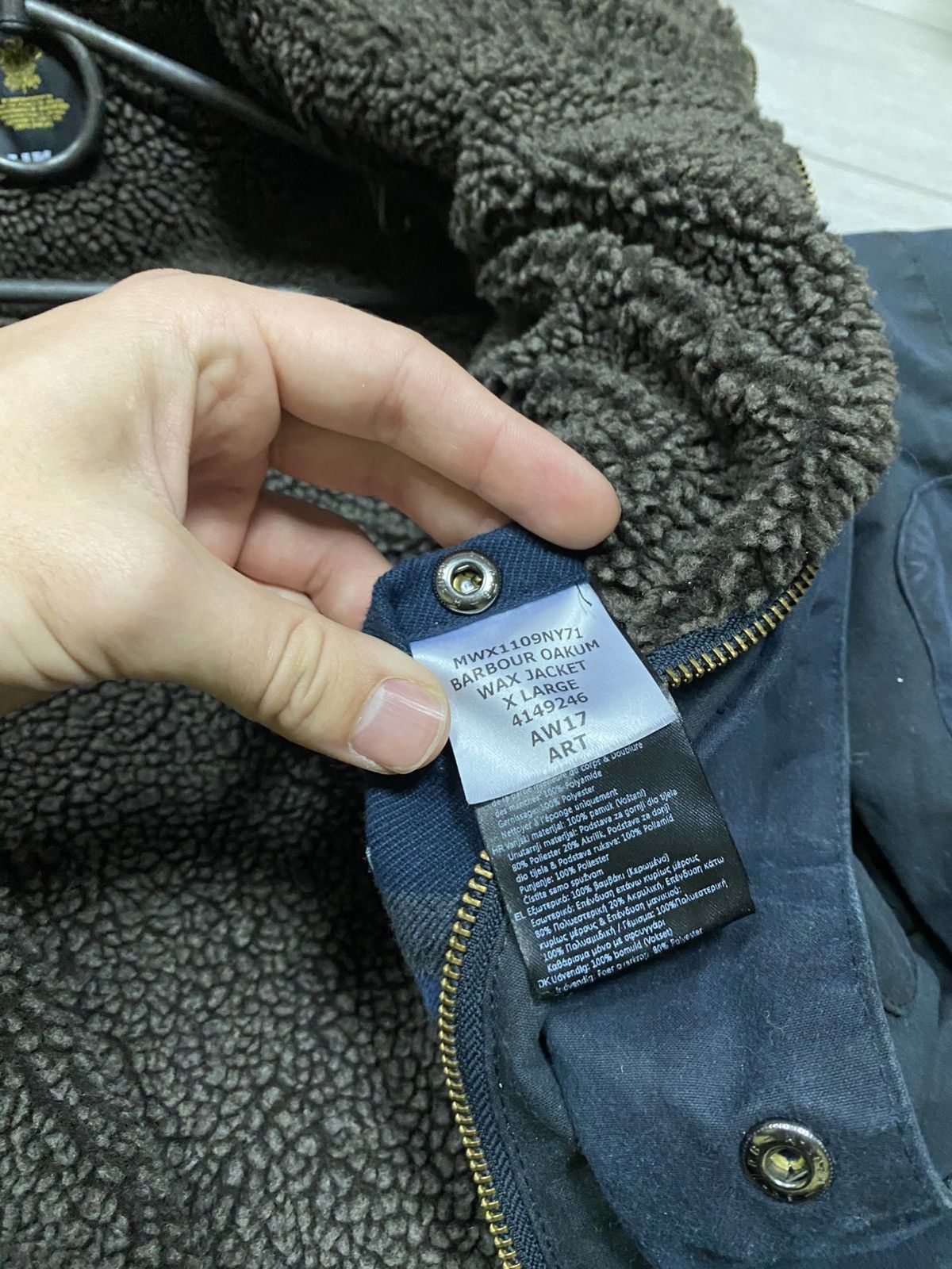 Barbour Barbour Oakum Wax Jacket Navy Waxed Cotton England Style Size US XL / EU 56 / 4 - 11 Thumbnail