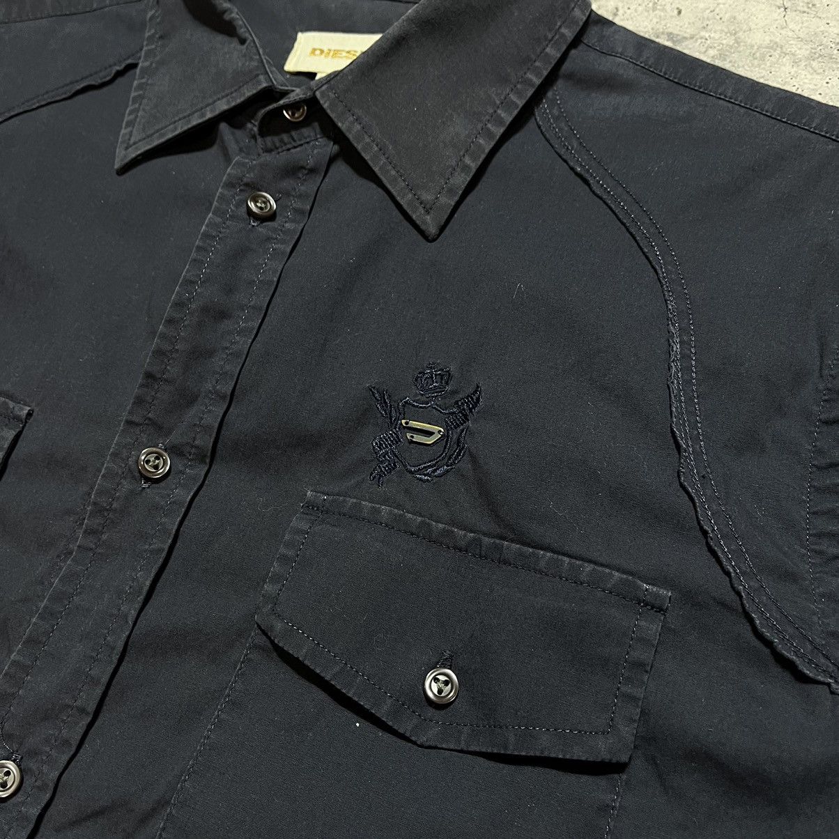 Diesel × Vintage 📌 Vintage Avant-Garde Y2K Diesel Shirt Size US XL / EU 56 / 4 - 3 Thumbnail