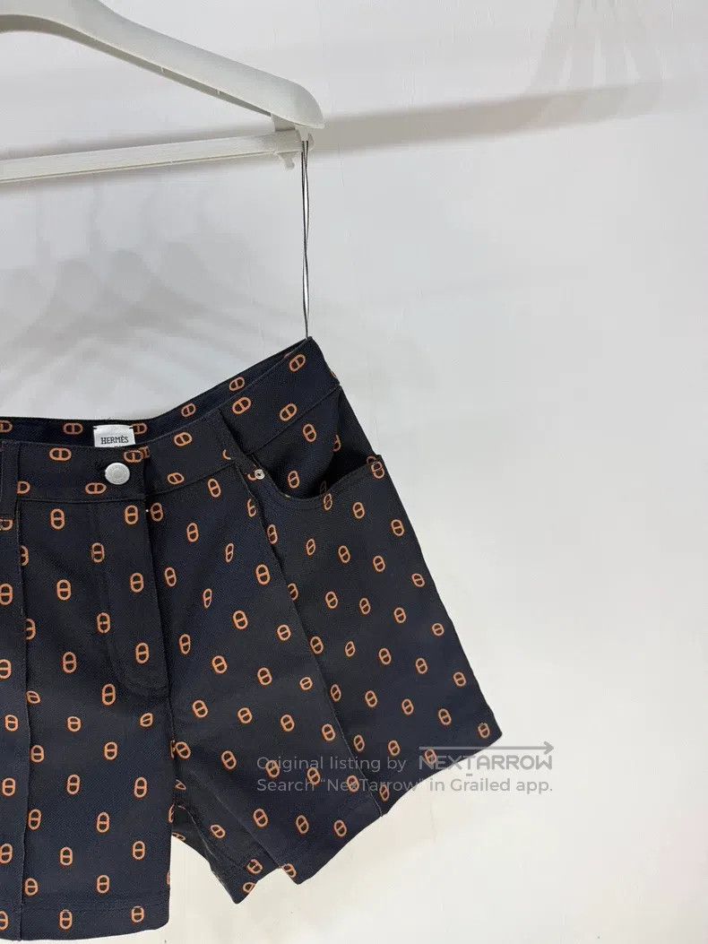 Hermes Hermes Pig Nose Monogrammed Denim Shorts Size 25" / US 0 / IT 36 - 3 Thumbnail
