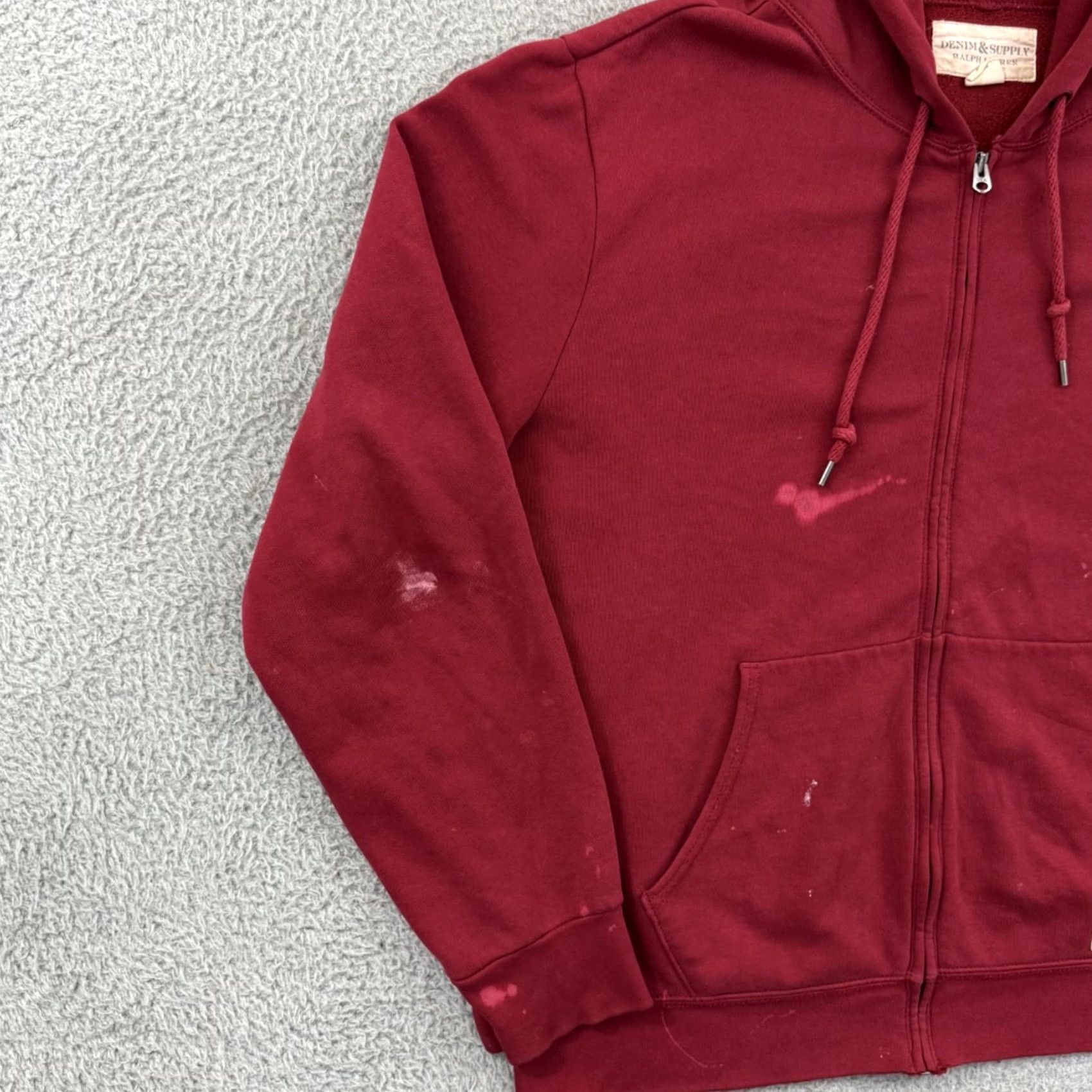 Vintage VINTAGE Denim & Supply Ralph Lauren Sweatshirt Mens XL Red Full Zip Hoodie Patch Outdoor Size US XL / EU 56 / 4 - 4 Thumbnail