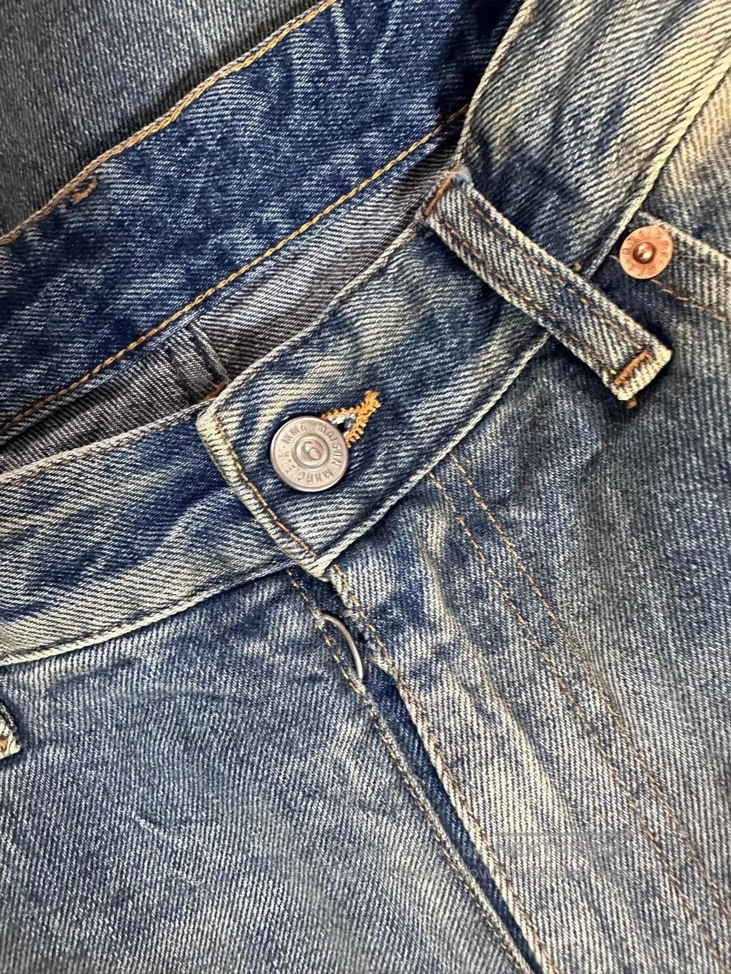 MM6 Blue Denim Distressed Casual Pants. Size US 36 / EU 52 - 6 Thumbnail