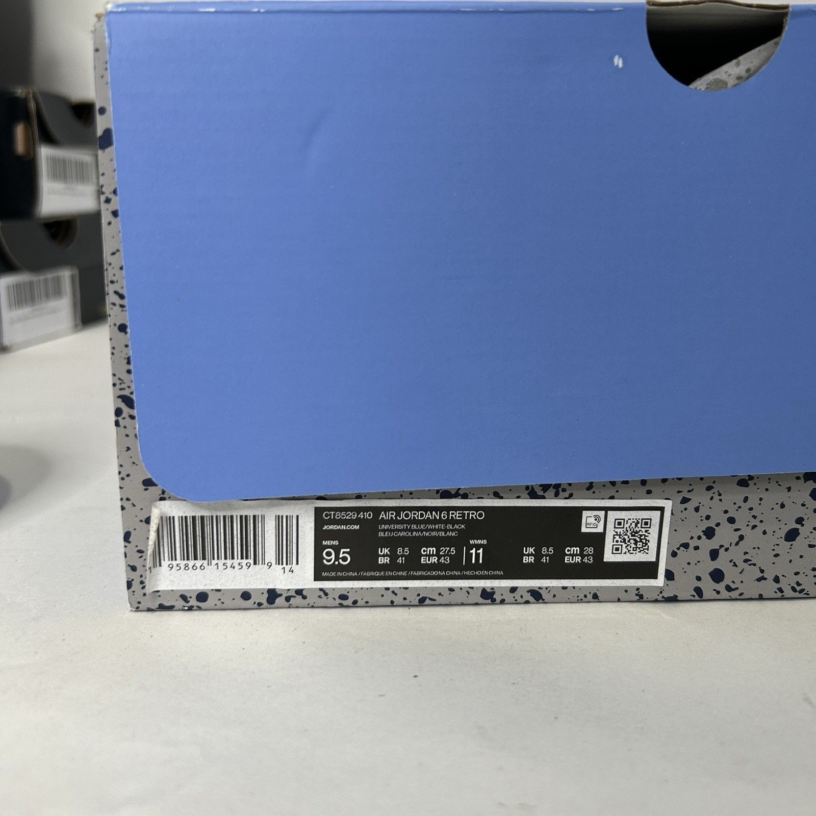 Jordan Brand Nike Air Jordan 6 Retro “UNC/University Blue White Black” Size US 9.5 / EU 42-43 - 5 Thumbnail