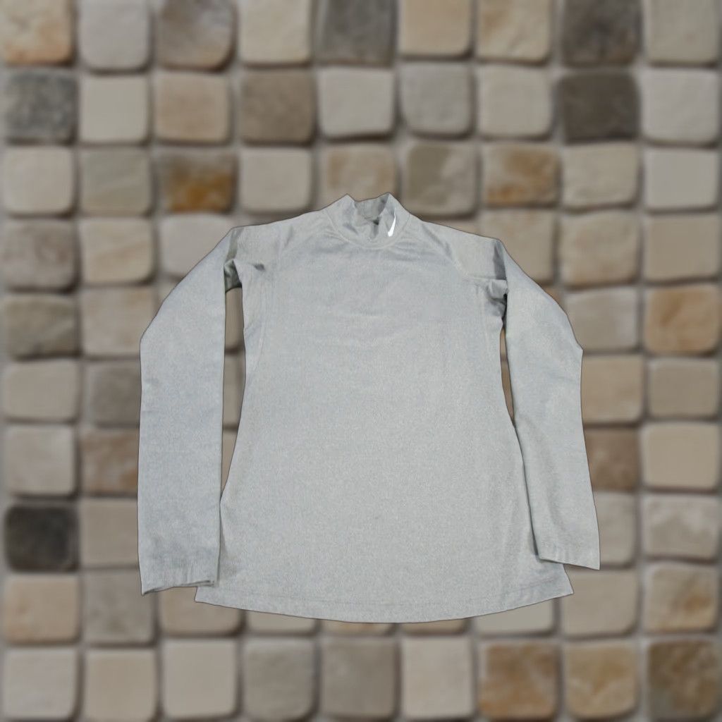 Nike Nike Pro Sweatshirt Womens Small Gray Mock Neck Pullover Running Size S / US 4 / IT 40 - 1 Thumbnail