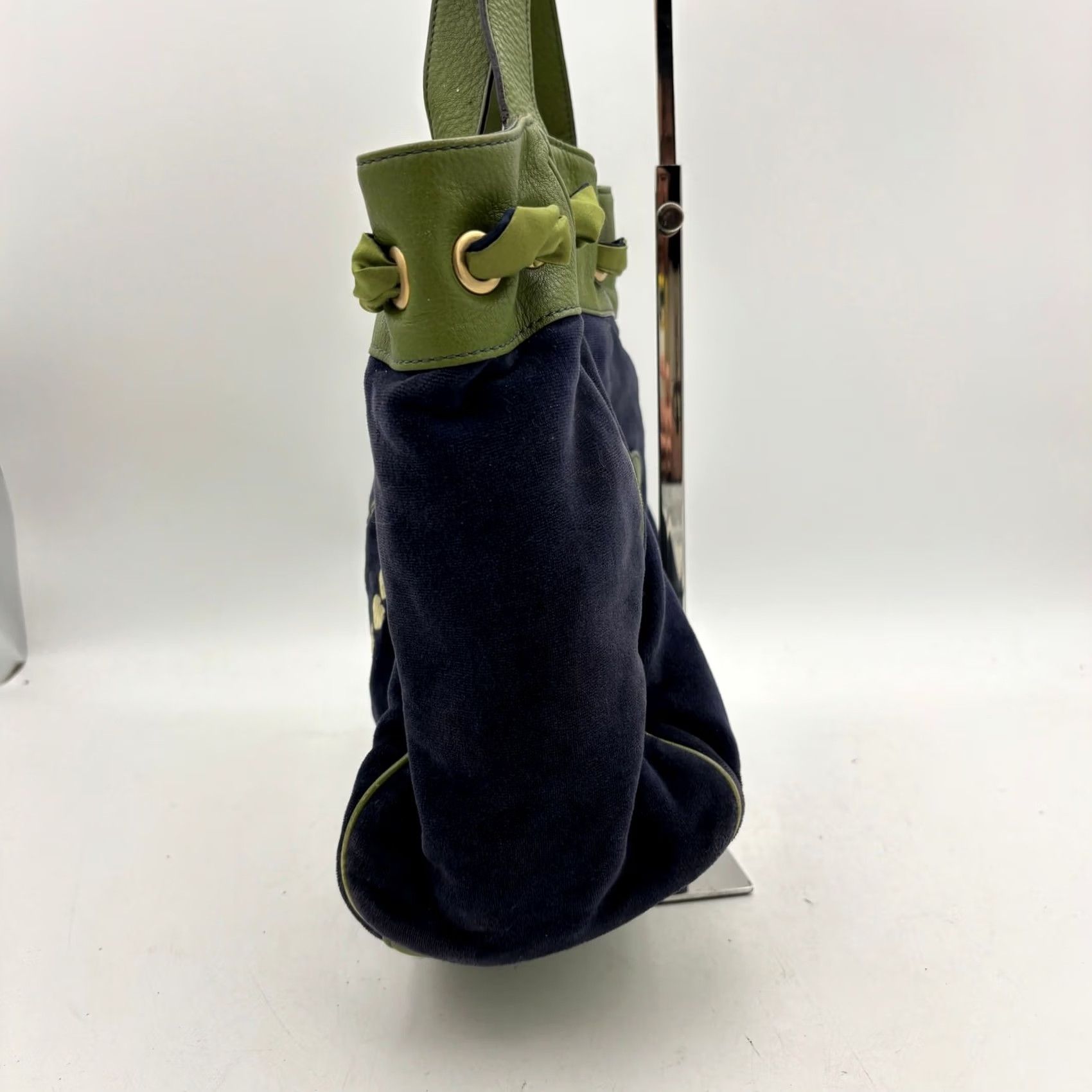 Juicy Couture VINTAGE Juicy Couture Daydreamer Shoulder Bag Purse Y2K Velour Bag Women Blue Cotton/Poly Top Handle Womens Size ONE SIZE - 3 Thumbnail
