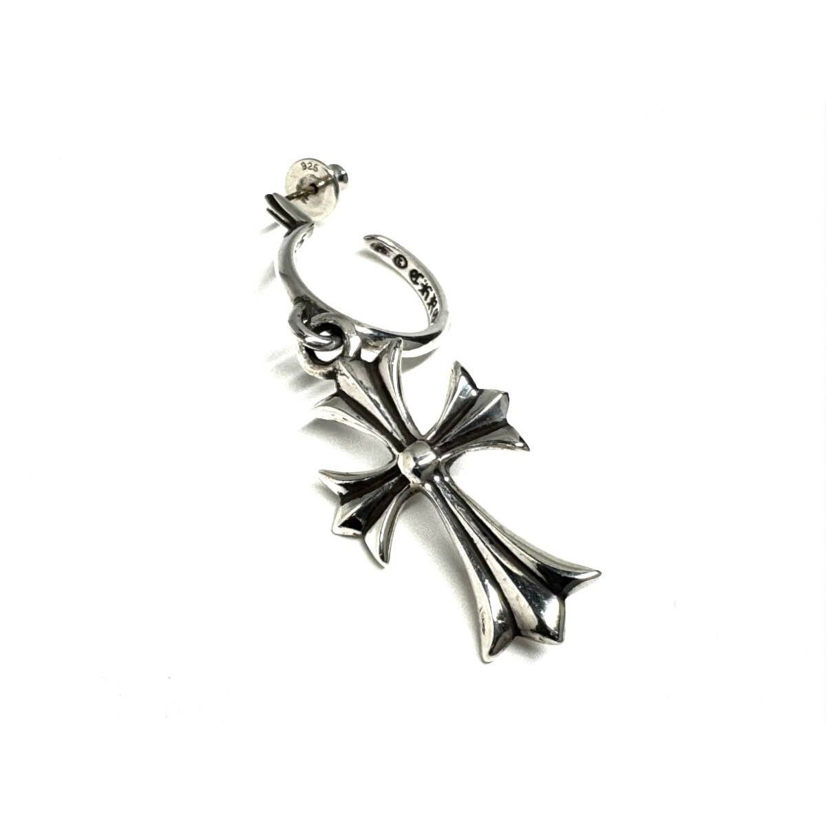 Chrome Hearts Tiny CH Cross Hoop Earring