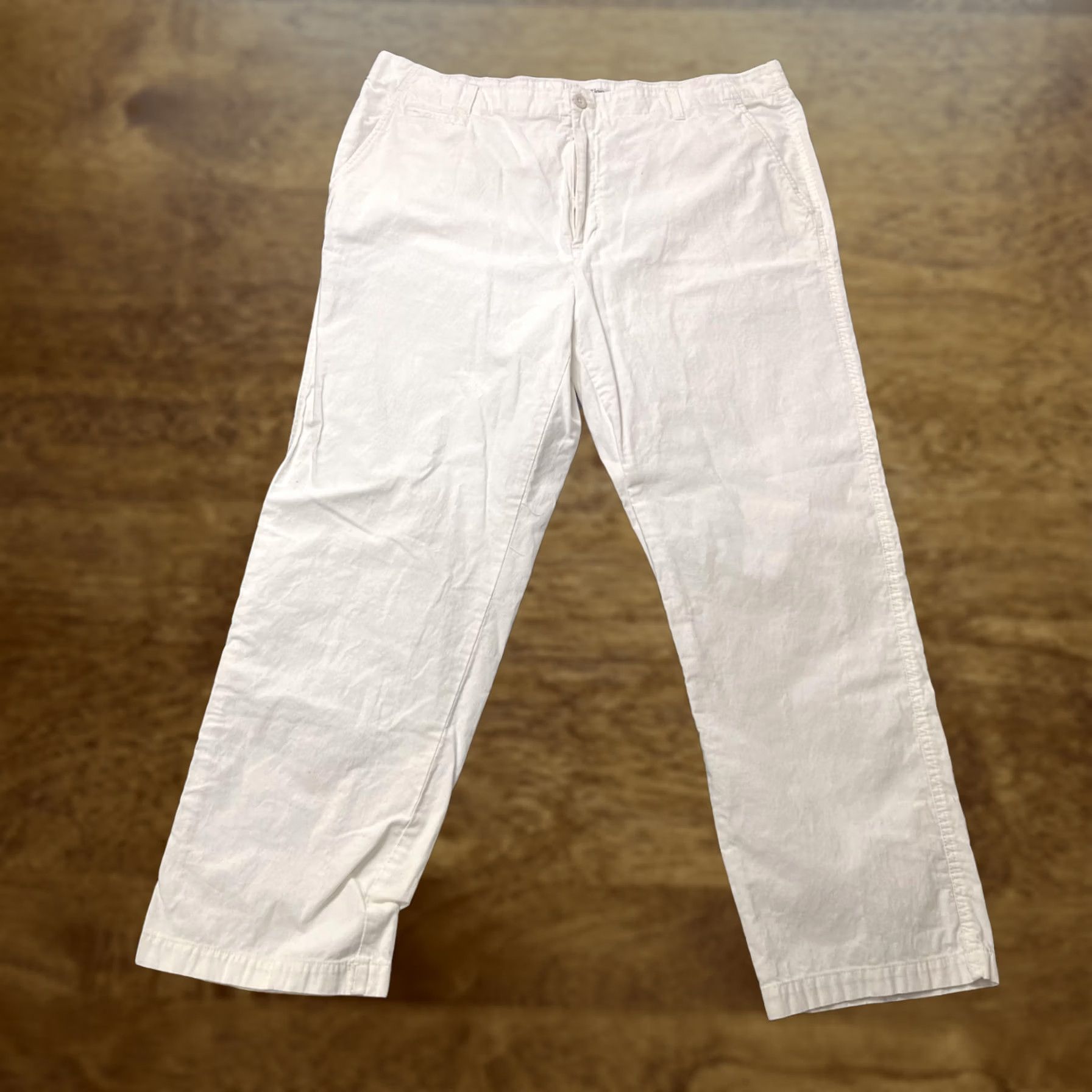 Calvin Klein Calvin Klein Pants Mens 40x30 White Chino Flat Front Straight Leg Cotton Casual Clothing Size US 40 / EU 56 - 1 Thumbnail