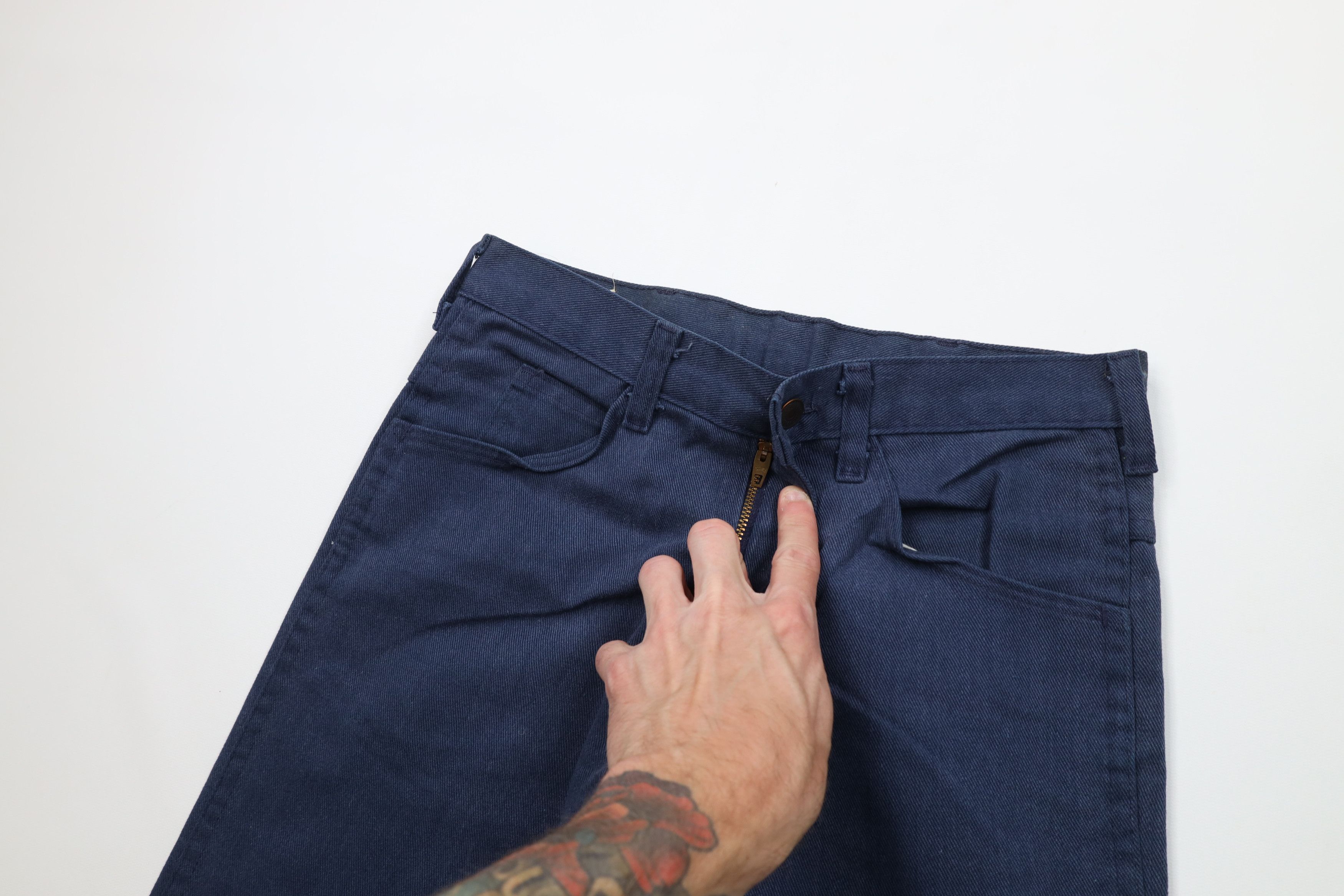 Vintage Vintage 70s Streetwear Flared Wide Leg Denim Jeans Blue USA Size US 28 / EU 44 - 7 Thumbnail