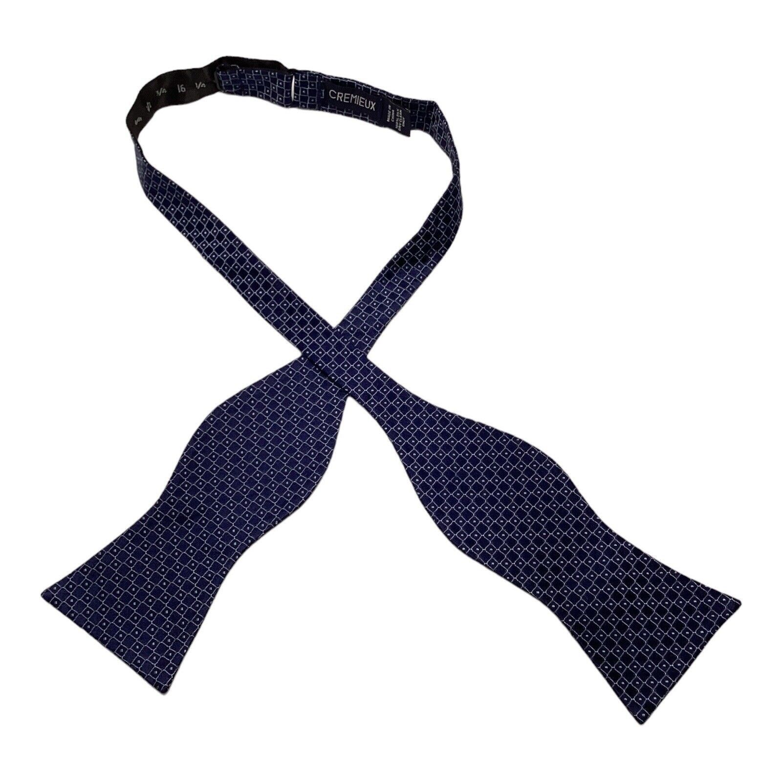 Cremieux CREMIEUX Blue Geometric Adjustable Self Bow Tie Silk W: 2.75 Size ONE SIZE - 1 Thumbnail