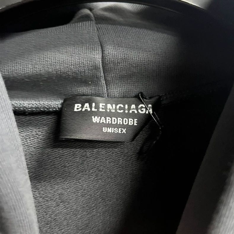 Balenciaga Balenciaga Gray Logo Embroidered Hoodie-2506 Size US S / EU 44-46 / 1 - 2 Thumbnail