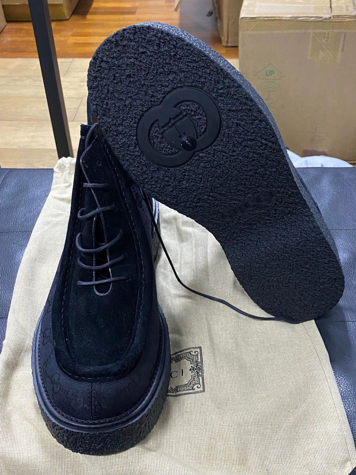 Gucci gucci men's logo high-top shoes black Size US 8 / EU 41 - 6 Thumbnail