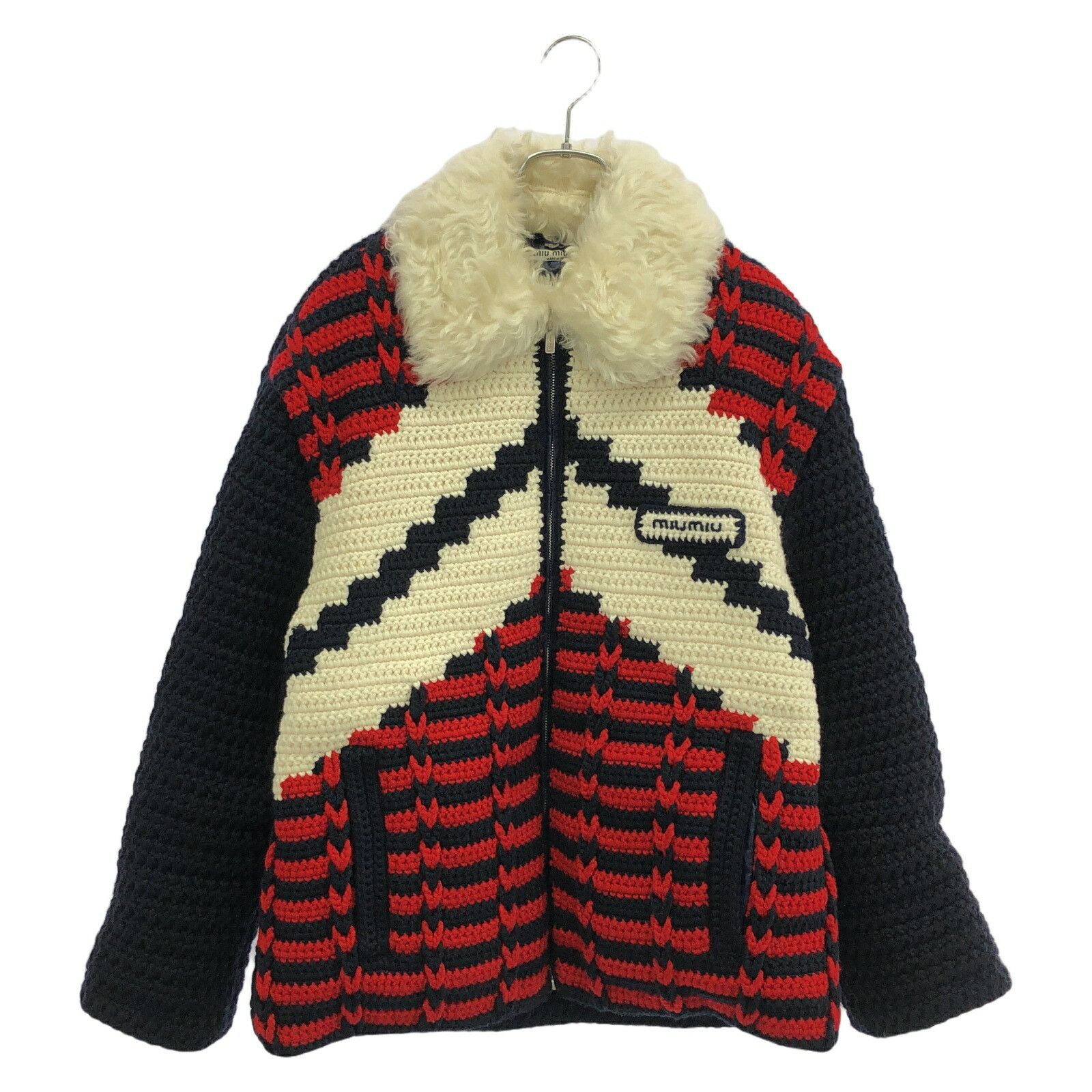Miu Miu Miu Miu Miu Miu ML802 1ZVW Wool Jacket Natural Material Outerwear ML802 1ZVW Size ONE SIZE - 1 Thumbnail