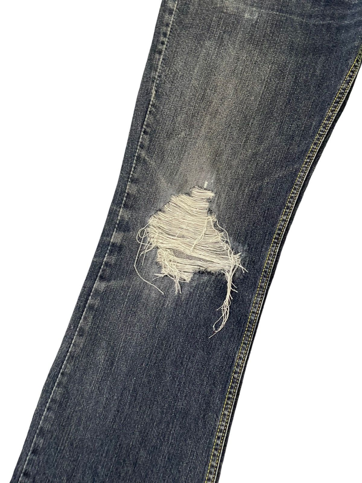 Japanese Brand Flare Jeans Nylaus Distress Low Rise Boot Cut 6🟦3 Size US 32 / EU 48 - 6 Thumbnail