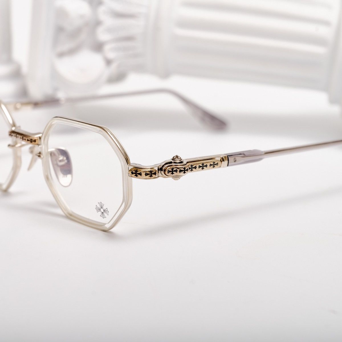 Chrome Hearts CHROME HEARTS TATTERS CRYSTAL GRAPHITE GLASSES Size ONE SIZE - 3 Thumbnail