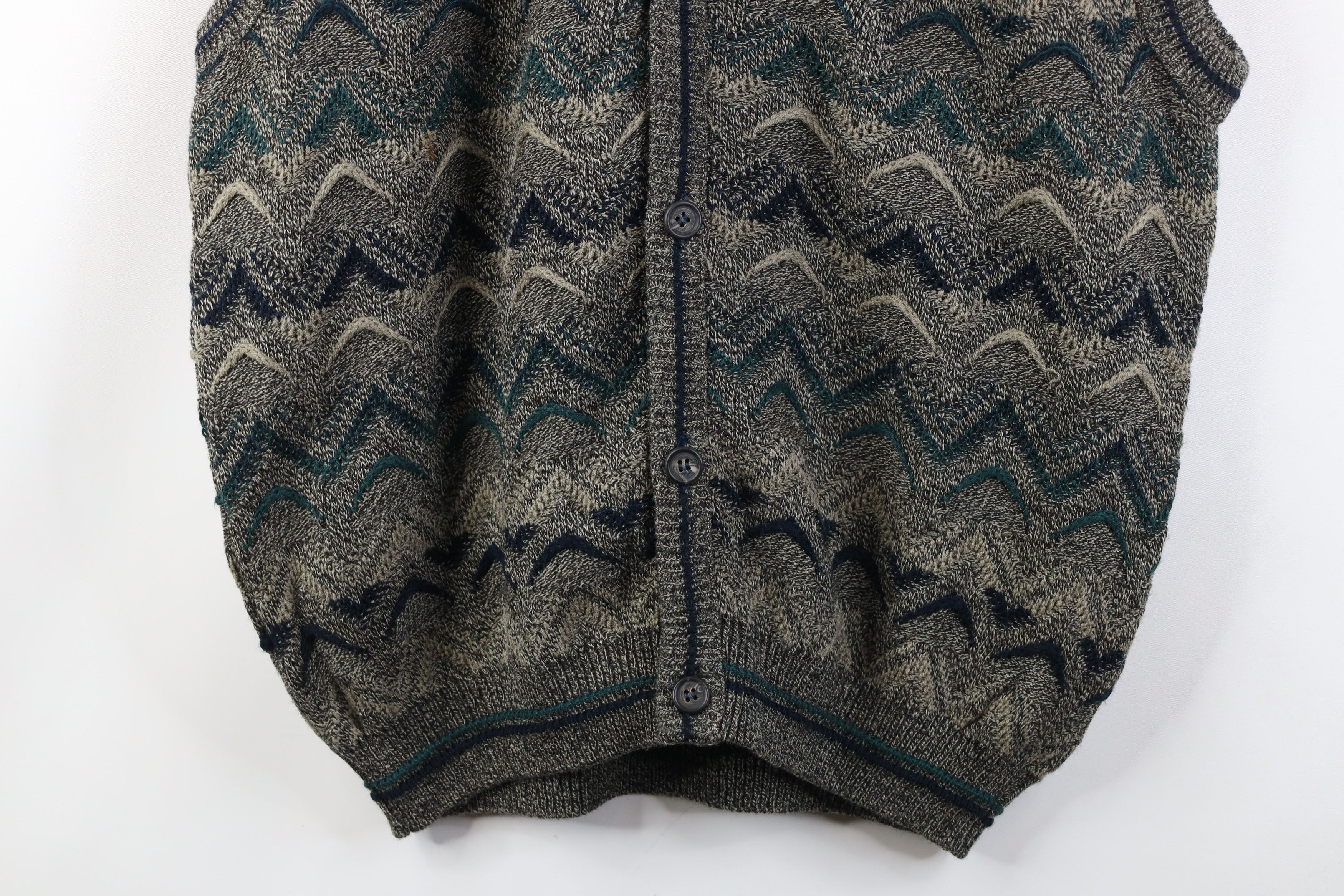 Vintage Vintage 90s Coogi Style Knit Cardigan Sweater Vest Size XL / US 12-14 / IT 48-50 - 3 Thumbnail
