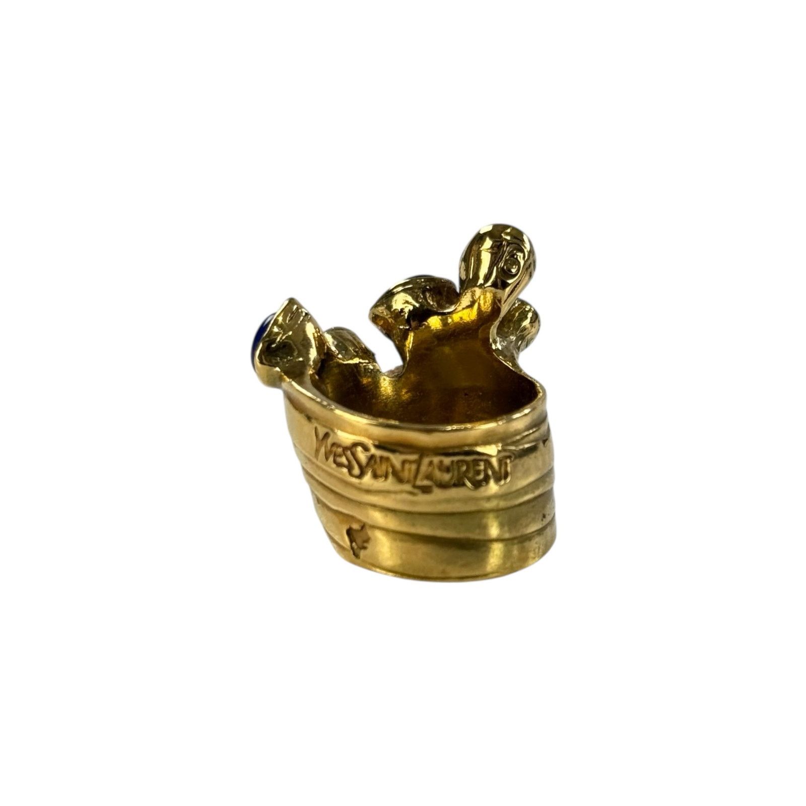 Yves Saint Laurent YSL Vintage Blue Stone Ring Size ONE SIZE - 6 Thumbnail