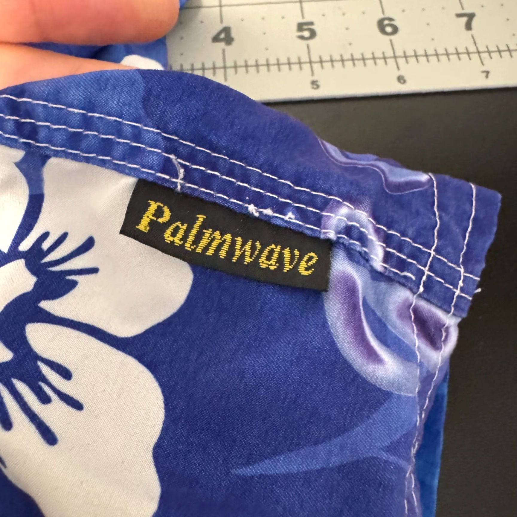 Swims VINTAGE 90s Y2K Palmwave Swim Shorts Blue Hibiscus Floral Tropical Hawaiian M Womens Size 32" / US 10 / IT 46 - 4 Thumbnail