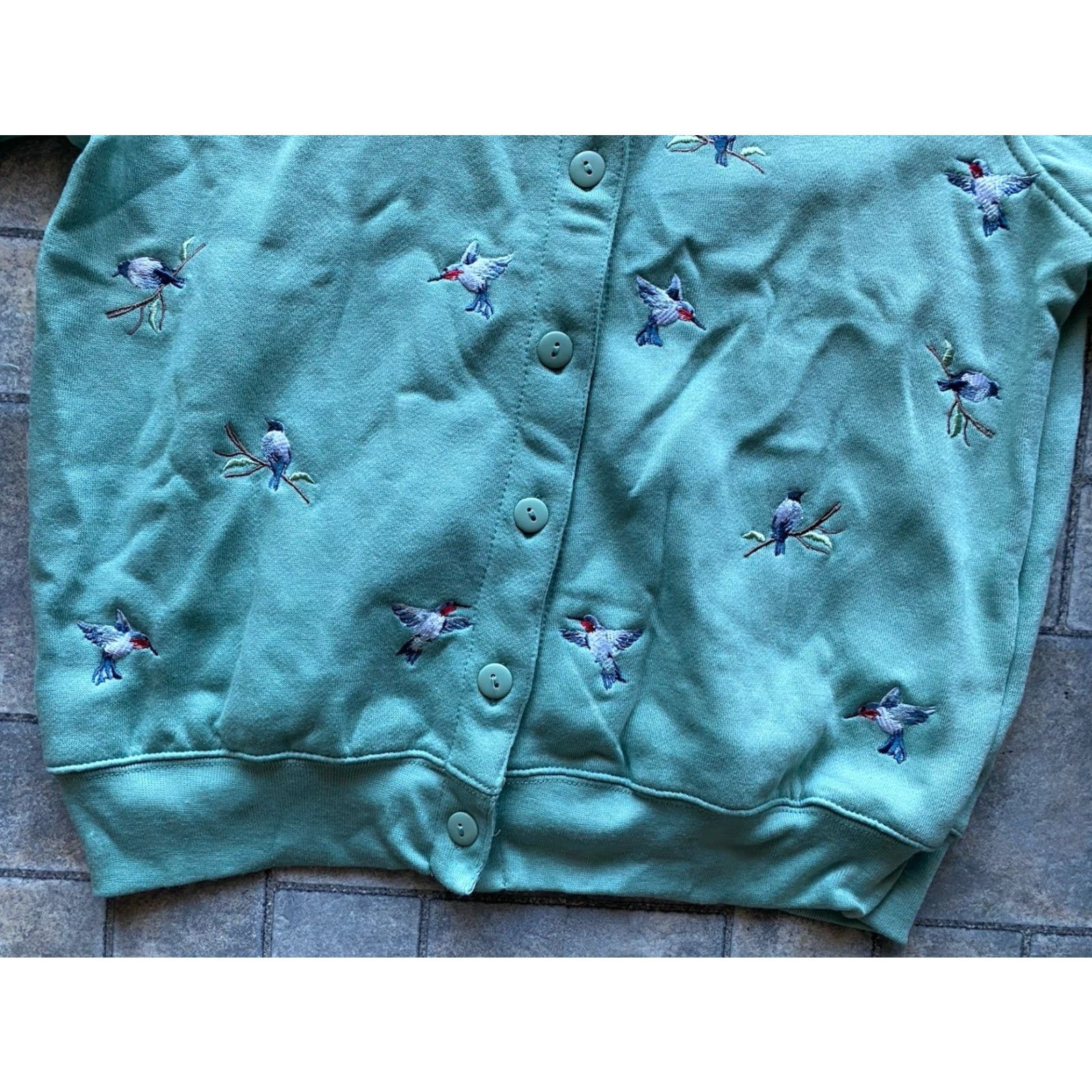 Vintage VINTAGE Sporting Club Cardigan Petite Women’s Embroidered Birds Size PL See Photos Womens Sweater Bird Size L / US 10 / IT 46 - 3 Thumbnail
