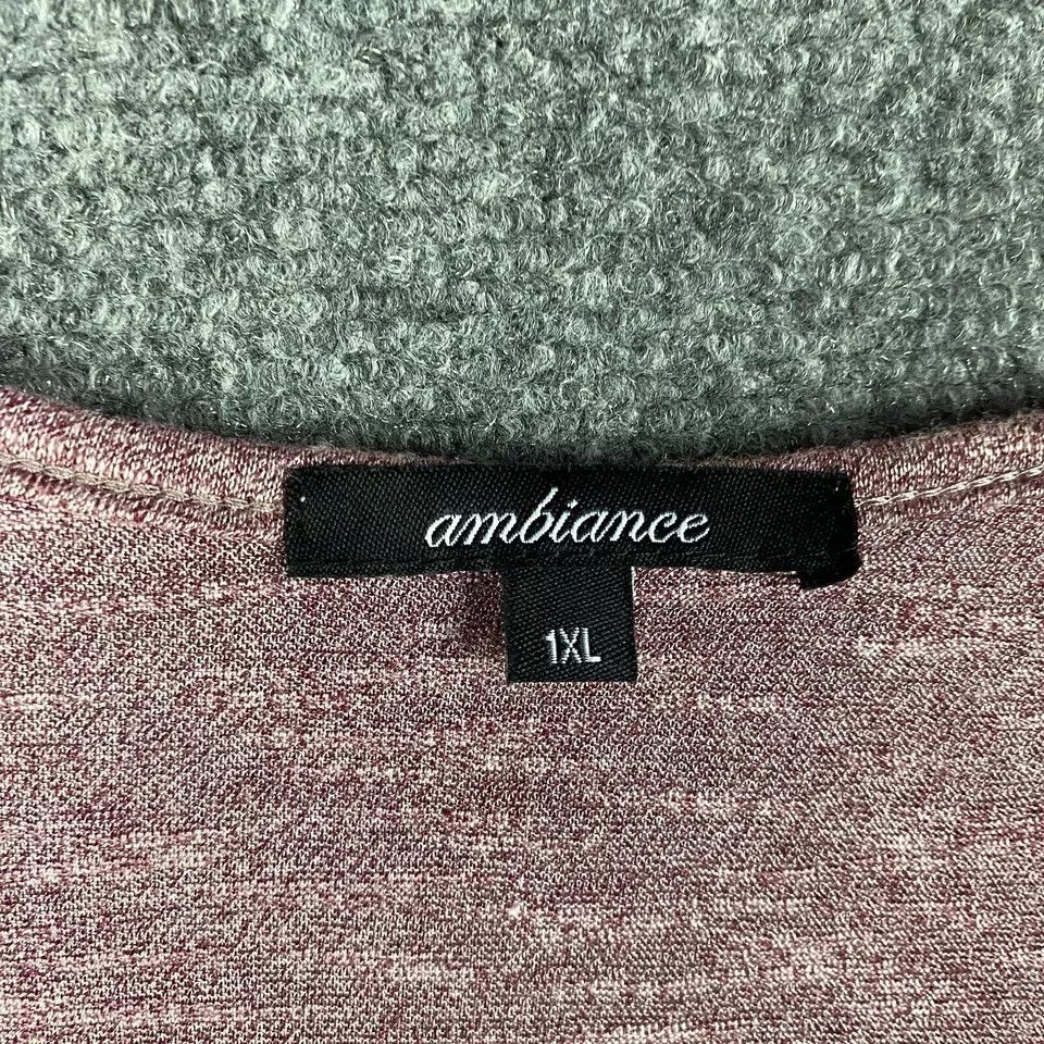 Other Ambiance Top Women's XL Long Sleeve Burgundy Rayon Blend Size XL / US 12-14 / IT 48-50 - 3 Thumbnail