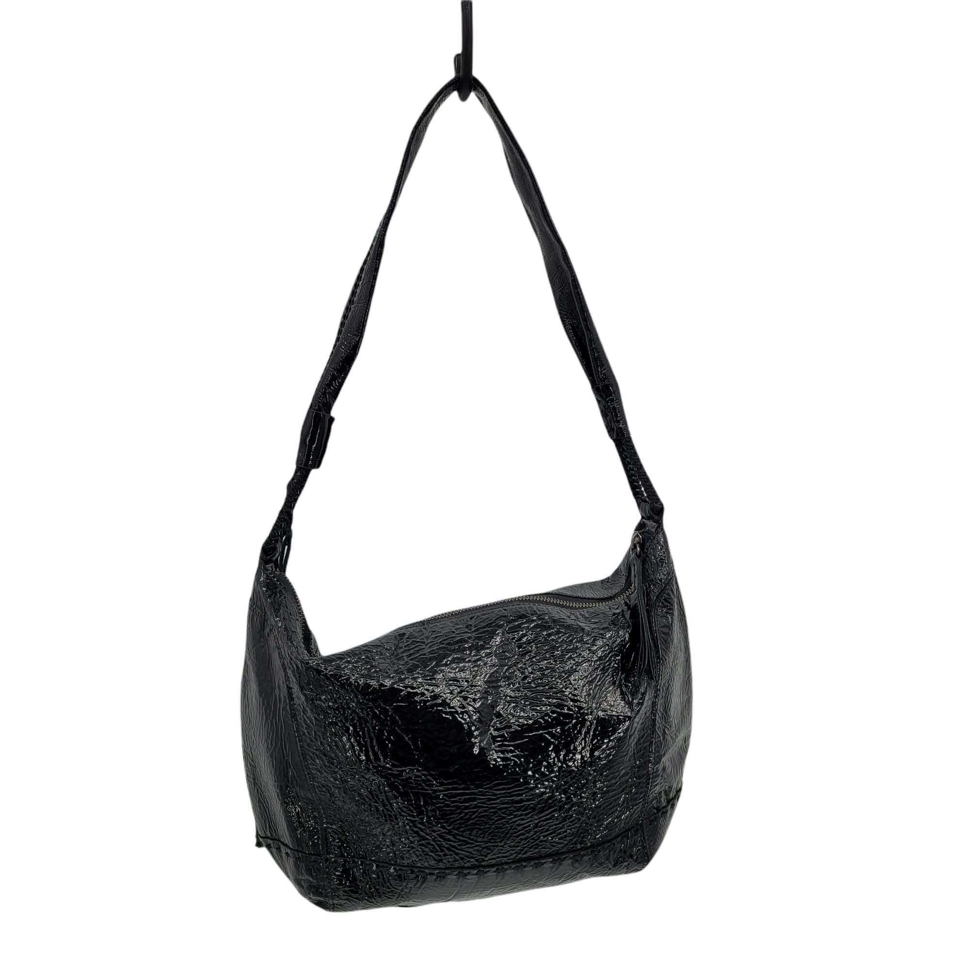The Sak The Sak Black Leather Shoulder Bag Alternative Grunge Shiny Size ONE SIZE - 9 Thumbnail