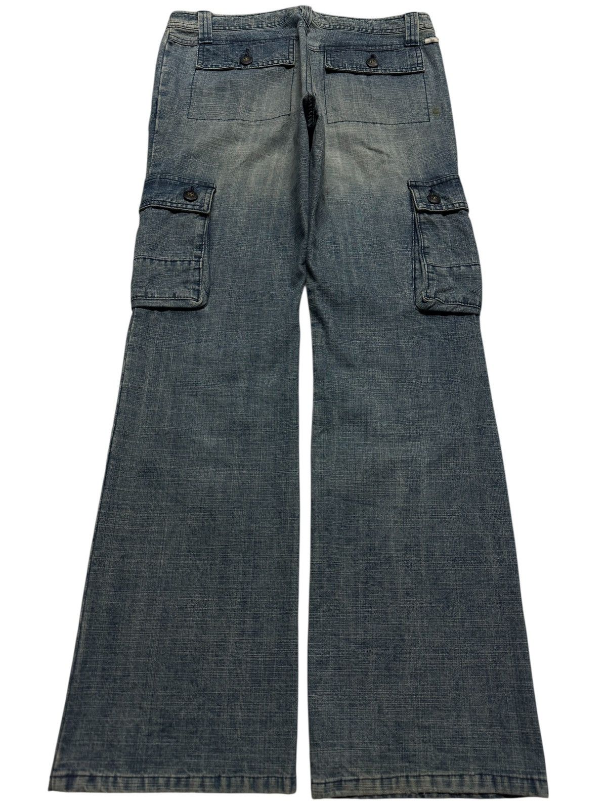 PPFM 💥FLARE💥90s JAPANESE RARE BUSHPANTS CARGO BELL BOTTOM JEANS Size US 29 - 2 Thumbnail