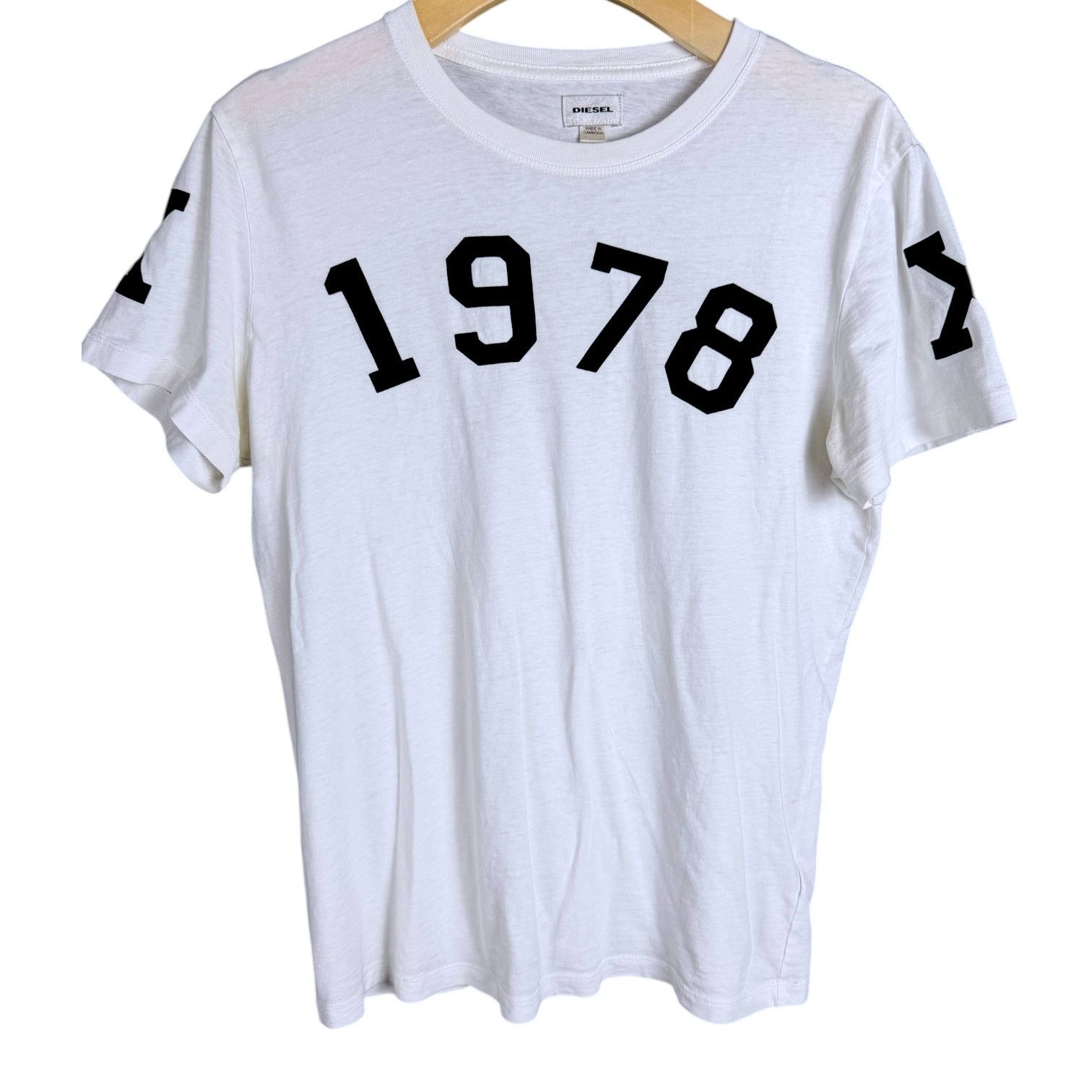 Diesel Men's Diesel T Bakin 1978 Print Cotton White T-Shirt- Size S Size US S / EU 44-46 / 1 - 1 Thumbnail