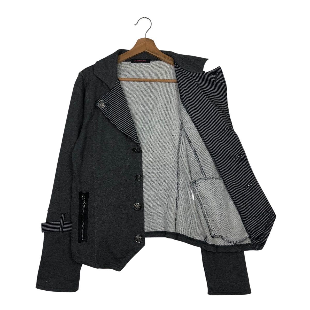 Hysteric Glamour 📌Cropped Biker Jacket Double Collar Algonquins Rich Grey Size US M / EU 48-50 / 2 - 12 Thumbnail