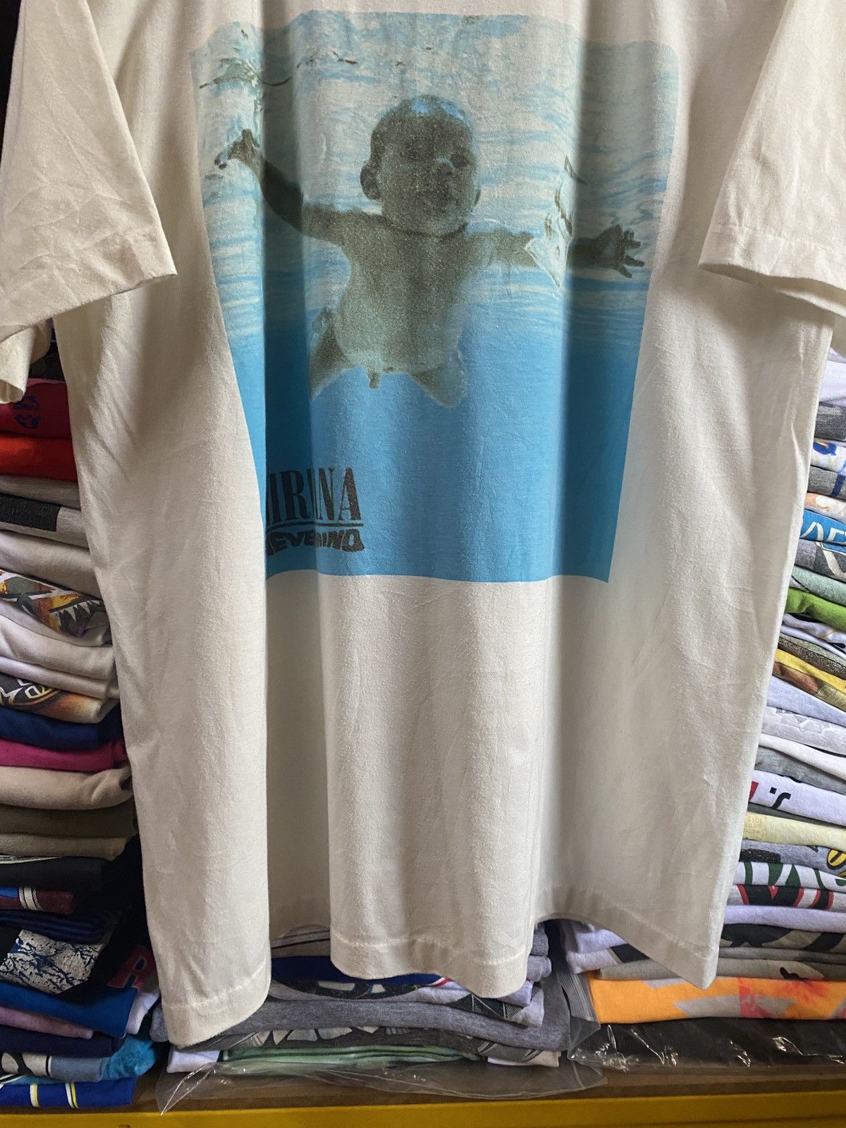 Band Tees × Nirvana × Vintage Vintage Distress NIRVANA “Nevermind” Masterpiece Grunge Tee Size US L / EU 52-54 / 3 - 5 Thumbnail