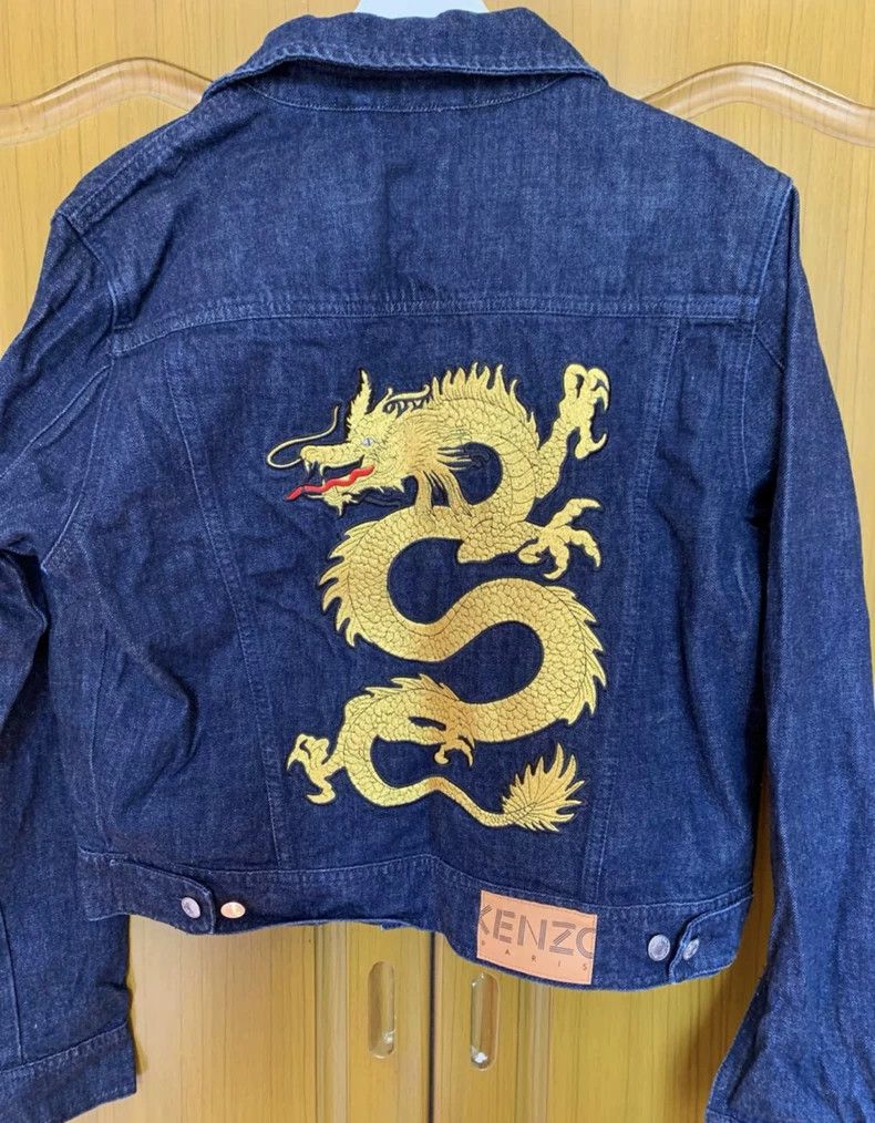 Kenzo KENZO Golden dragon embroidered denim jacket Size US M / EU 48-50 / 2 - 2 Thumbnail