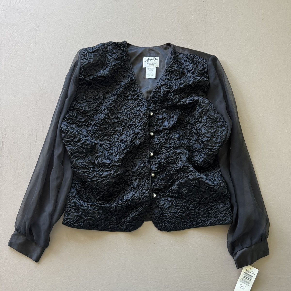 Other Vintage JEFFREY & DARA EVENINGS Textured Sheer Sleeve Jacket Size XL / US 12-14 / IT 48-50 - 1 Thumbnail