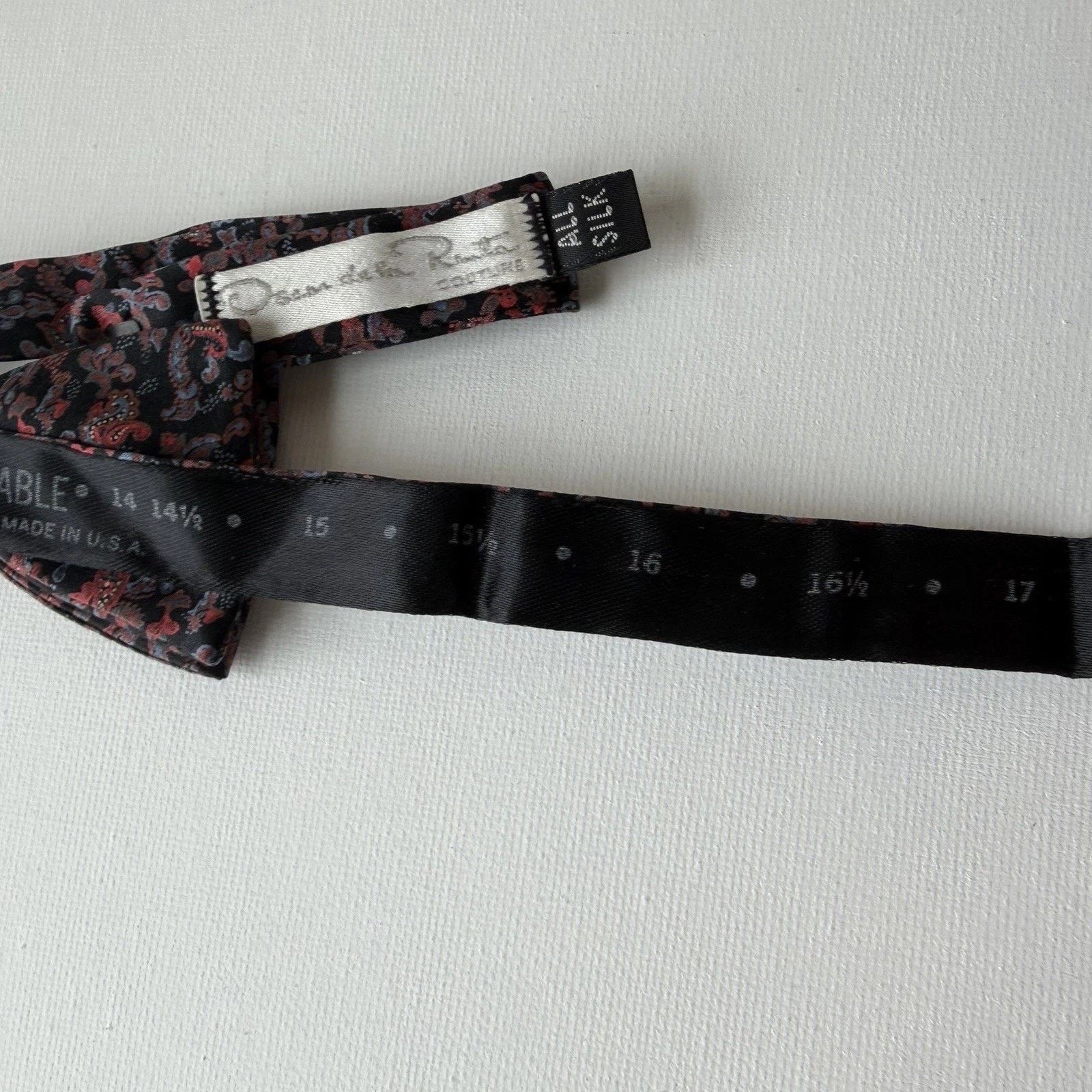 Oscar De La Renta Oscar de la Renta Vintage Silk Bow Tie BlackRed Paisley USA Size ONE SIZE - 12 Thumbnail