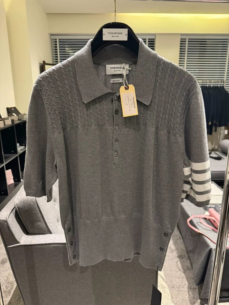 Thom Browne Thom Browne Short Sleeve Knit Polo Shirt-dmc Size US M / EU 48-50 / 2 - 1 Thumbnail
