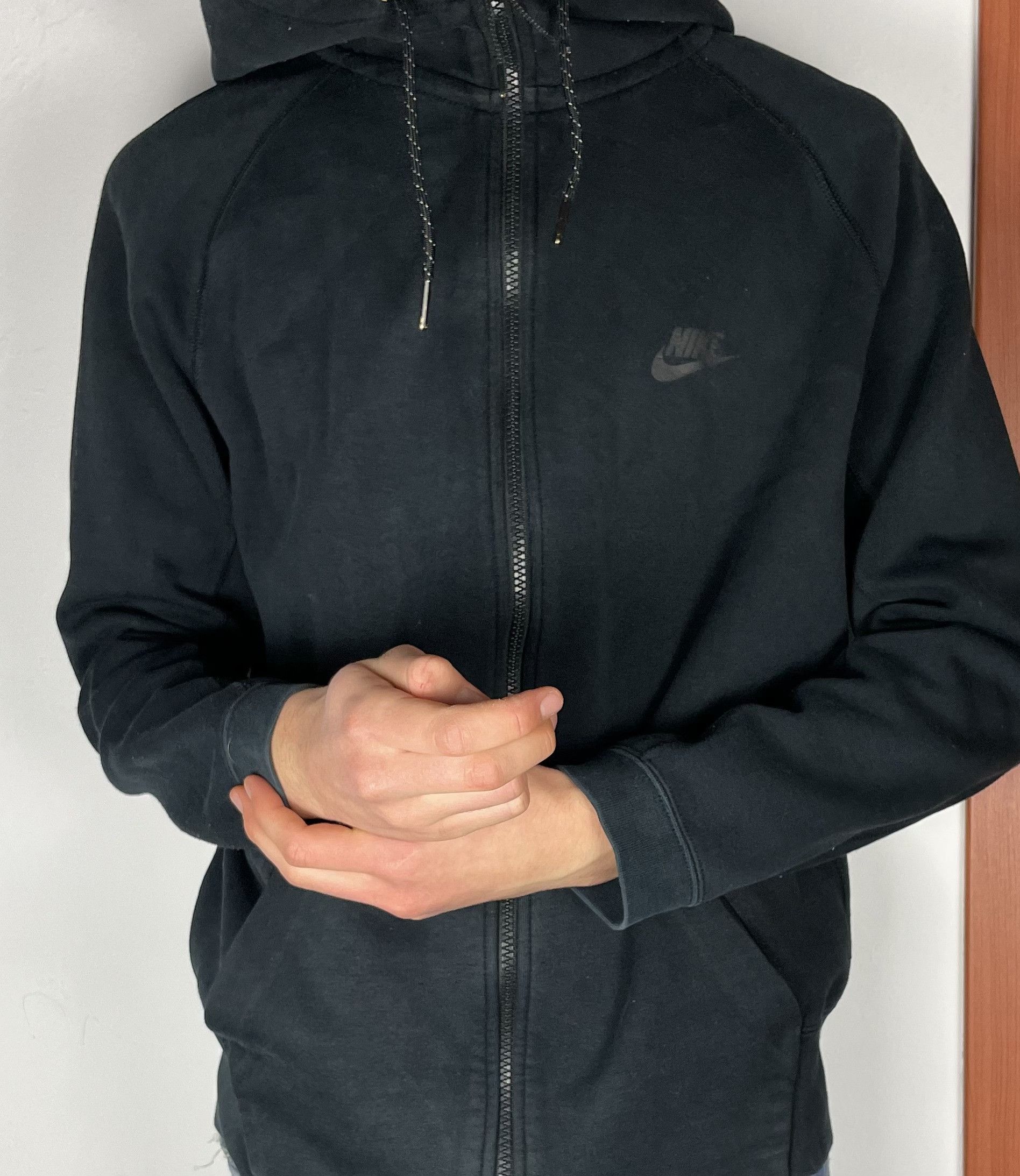 Nike Nike Tech Men's Black Cotton Long Sleeve Full Zip Hoodie M Size US M / EU 48-50 / 2 - 2 Thumbnail