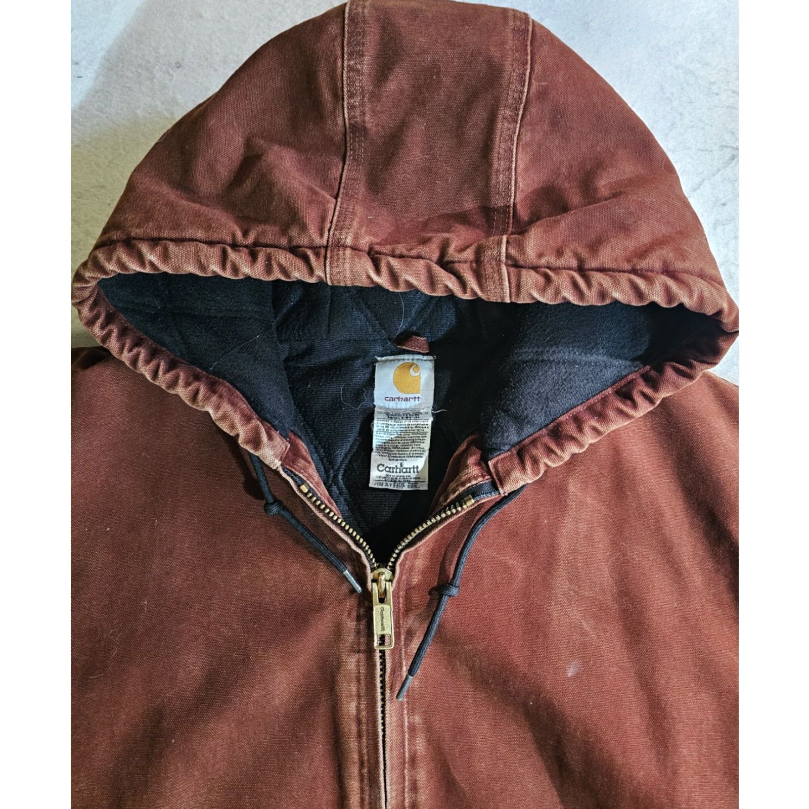 Carhartt VINTAGE Carhartt J130 Workwear Hooded Jacket Mens XL Red Clay 90s Rare Canvas Bomber Zip Hooded Size US XL / EU 56 / 4 - 3 Thumbnail