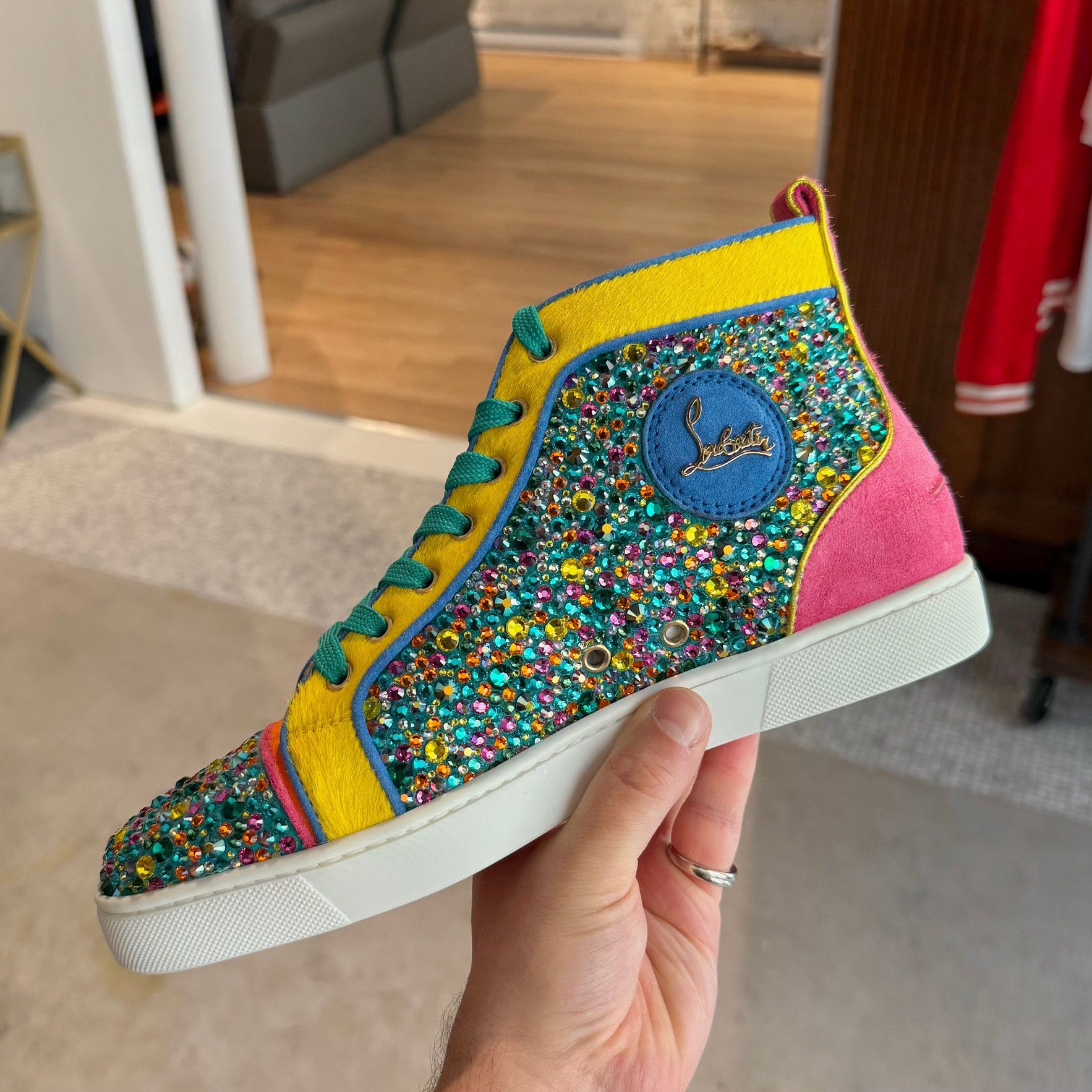 Christian Louboutin Christian Louboutin Louis Strass Rainbow Swarvoski Sneakers Size US 8 / EU 41 - 14 Thumbnail