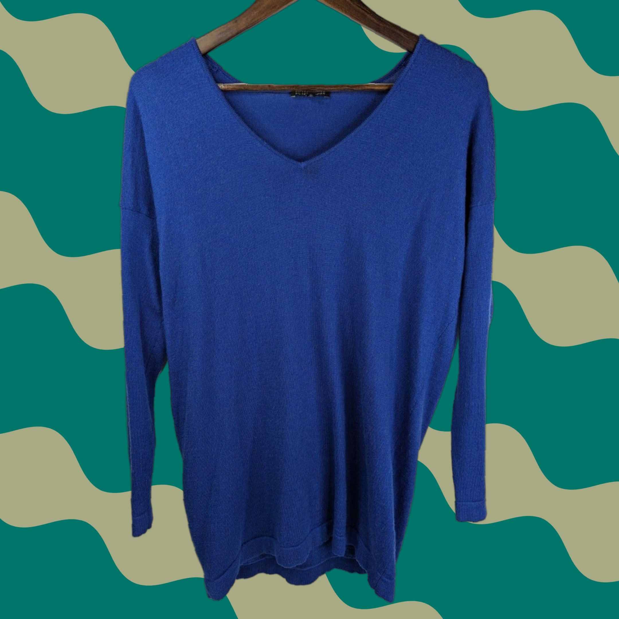 Eileen Fisher Eileen Fisher Merino Wool Sweater XS V-Neck Knit Blue Pullover Womens R3MF-1 Size XS / US 0-2 / IT 36-38 - 1 Thumbnail