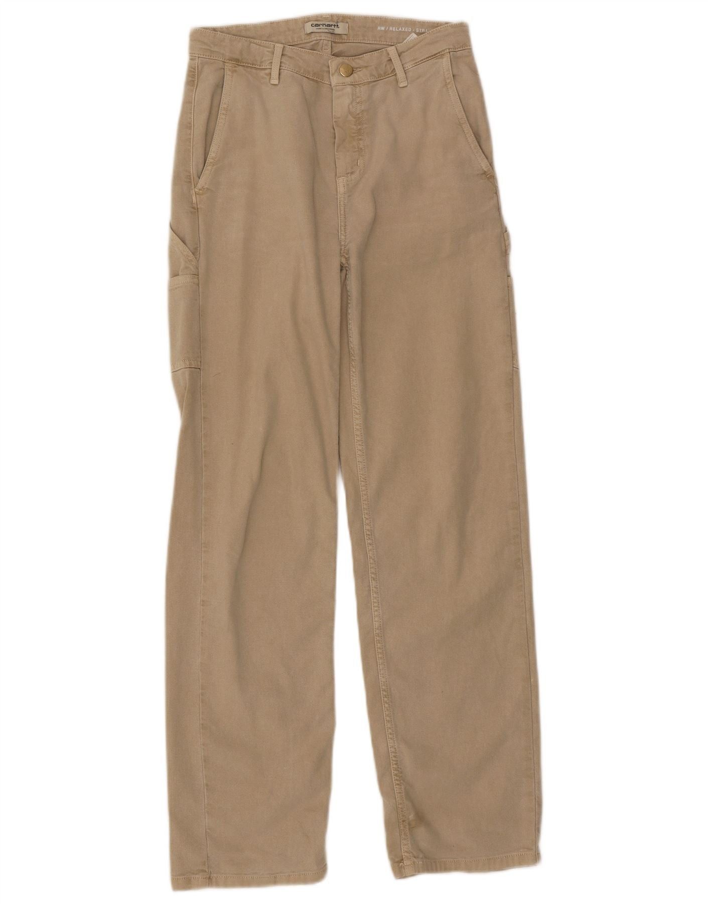 Carhartt Mens Relaxed Straight Cargo Trousers W24 L29 Beige Cotton Size US 28 / EU 44 - 1 Thumbnail