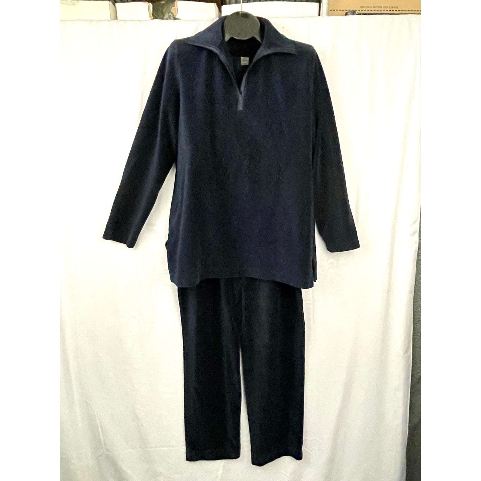 Liz Claiborne Liz Claiborne Navy Blue Tracksuit Corduroy Velour LARGE Size L / US 10 / IT 46 - 9 Thumbnail