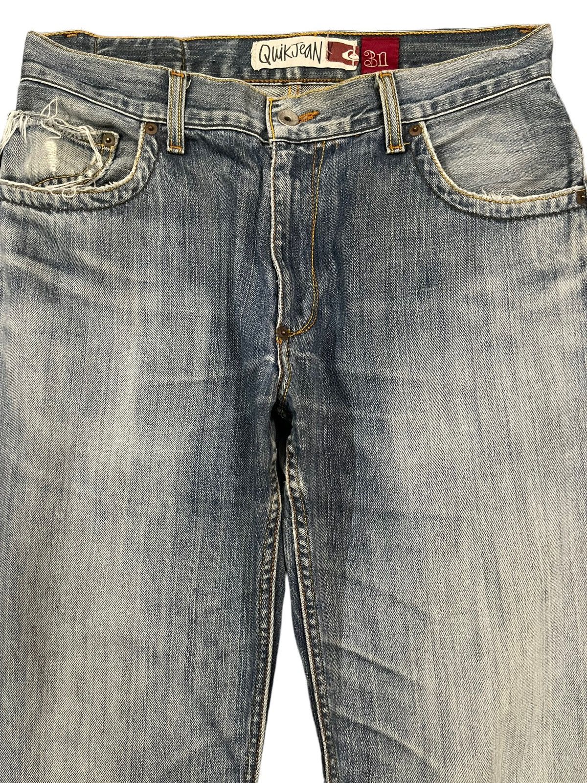 Quiksilver Vintage Quiksilver Blue Wash Distress Style Baggy Jeans Size US 31 - 3 Thumbnail