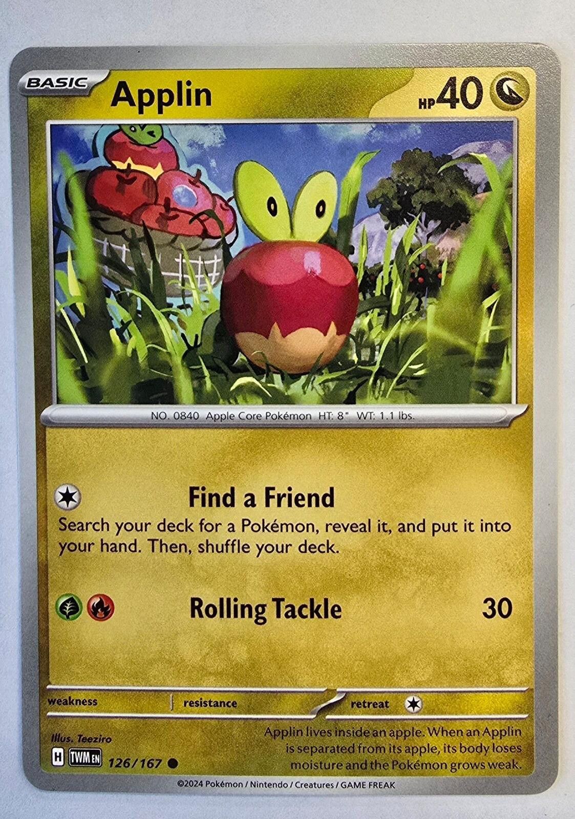 Pokemon Applin (126/167) Scarlet & Violet: Twilight Masquerade Size ONE SIZE - 1 Thumbnail
