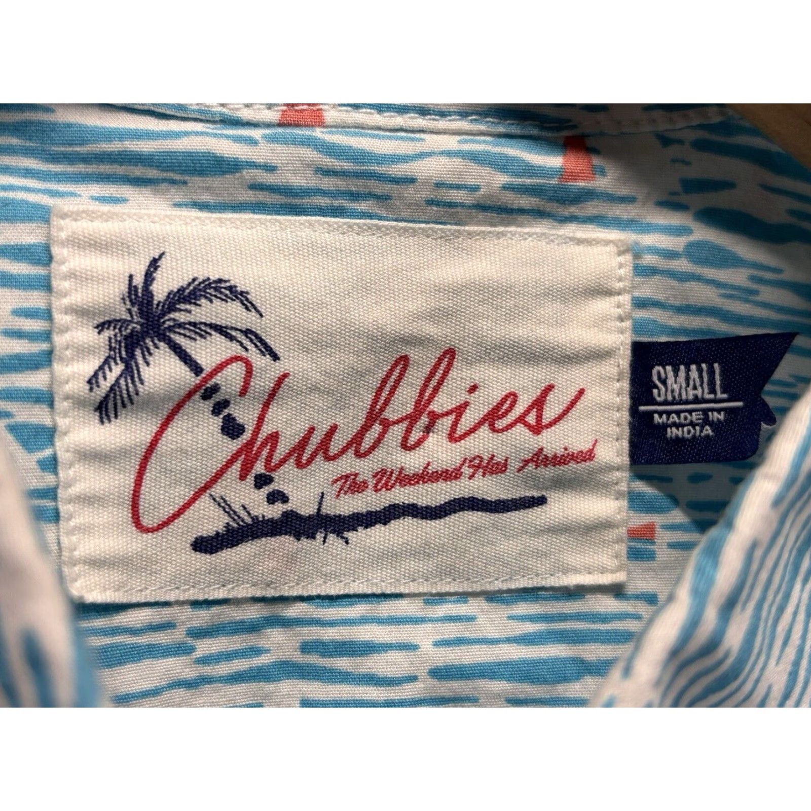Chubbies Chubbies Men's Short Sleeve Button-Up Shirt Small Blue White Sailboat Print Vacation Size US S / EU 44-46 / 1 - 5 Thumbnail