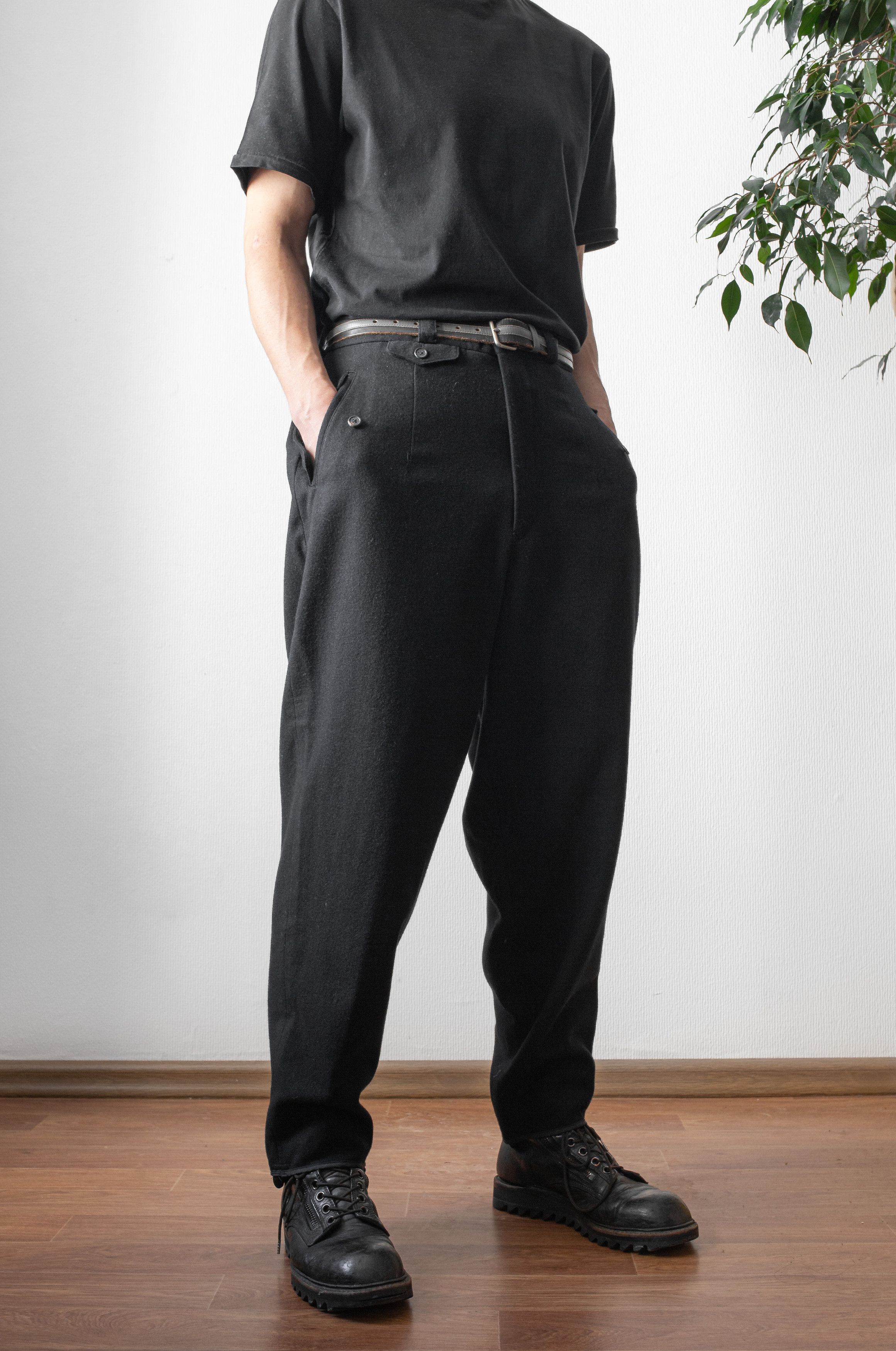 Yohji Yamamoto heavy wool pants with stirrup straps Size US 34 / EU 50 - 2 Thumbnail
