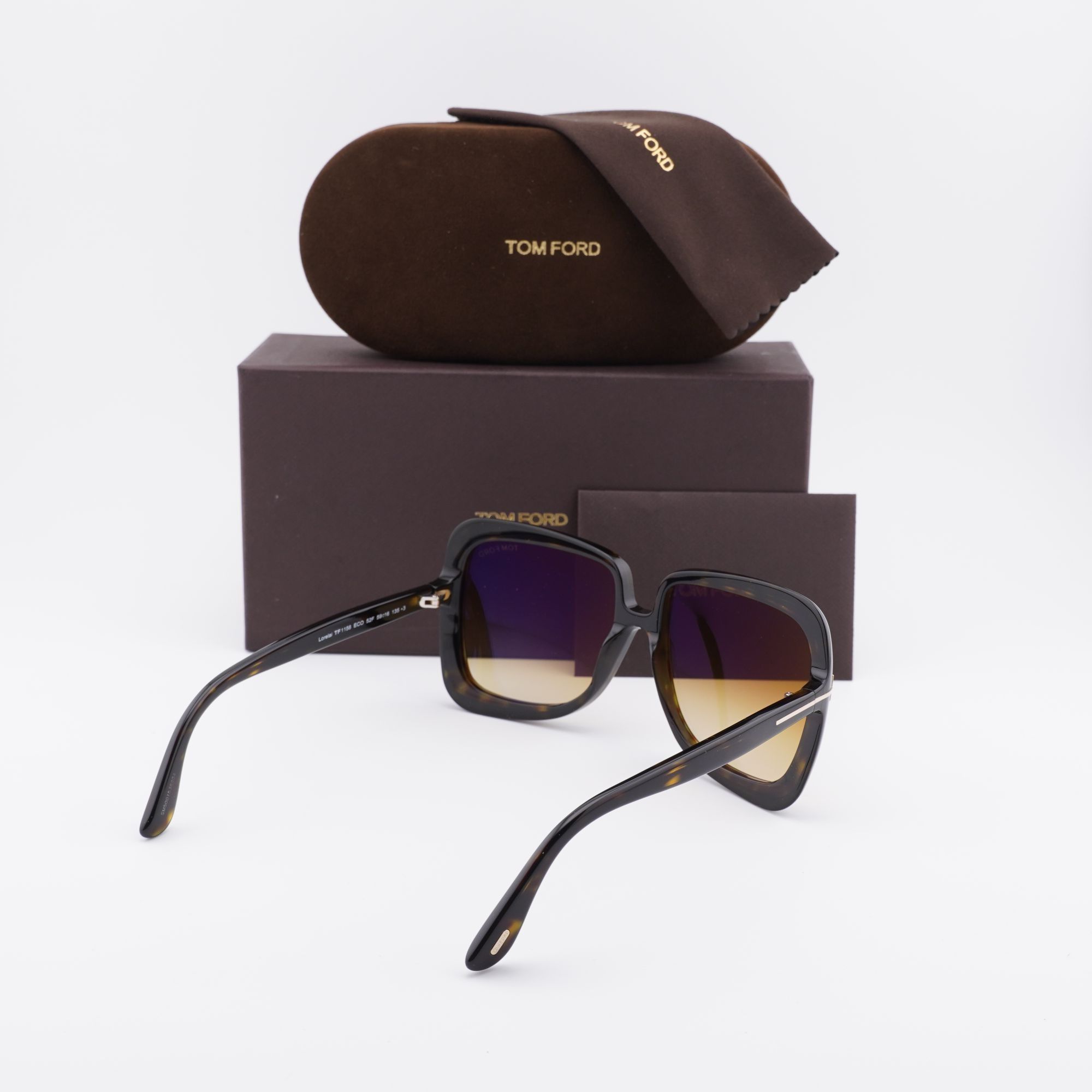 Tom Ford Tom Ford Lorelai FT1156 52E Sunglasses Havana Butterfly Fram Size ONE SIZE - 9 Thumbnail