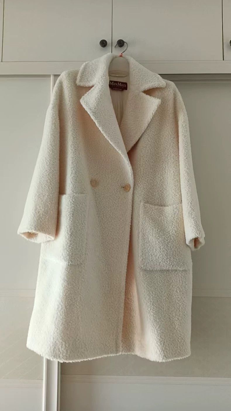 Max Mara Max Mara Studio Cream Alpaca Coat Size S / US 4 / IT 40 - 1 Thumbnail