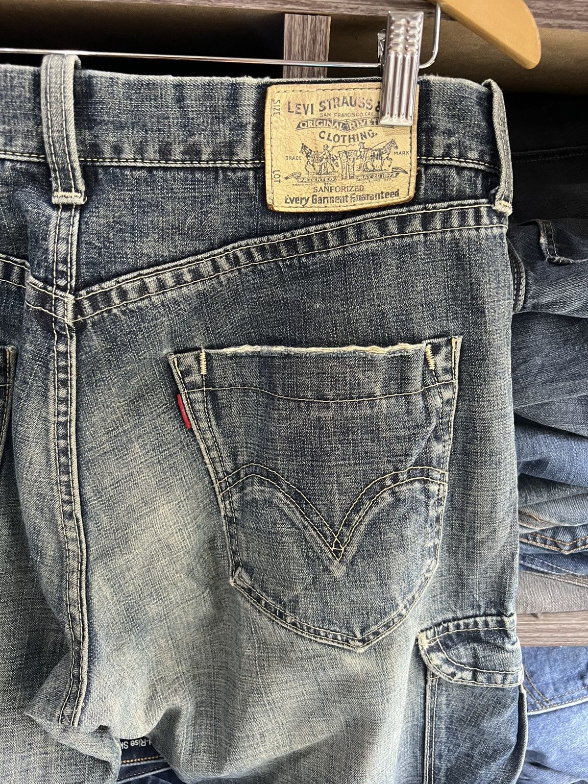 Levi's 🔥Rare Vintage Levis Sanforized Distressed Cargo Denim Size US 34 / EU 50 - 16 Thumbnail