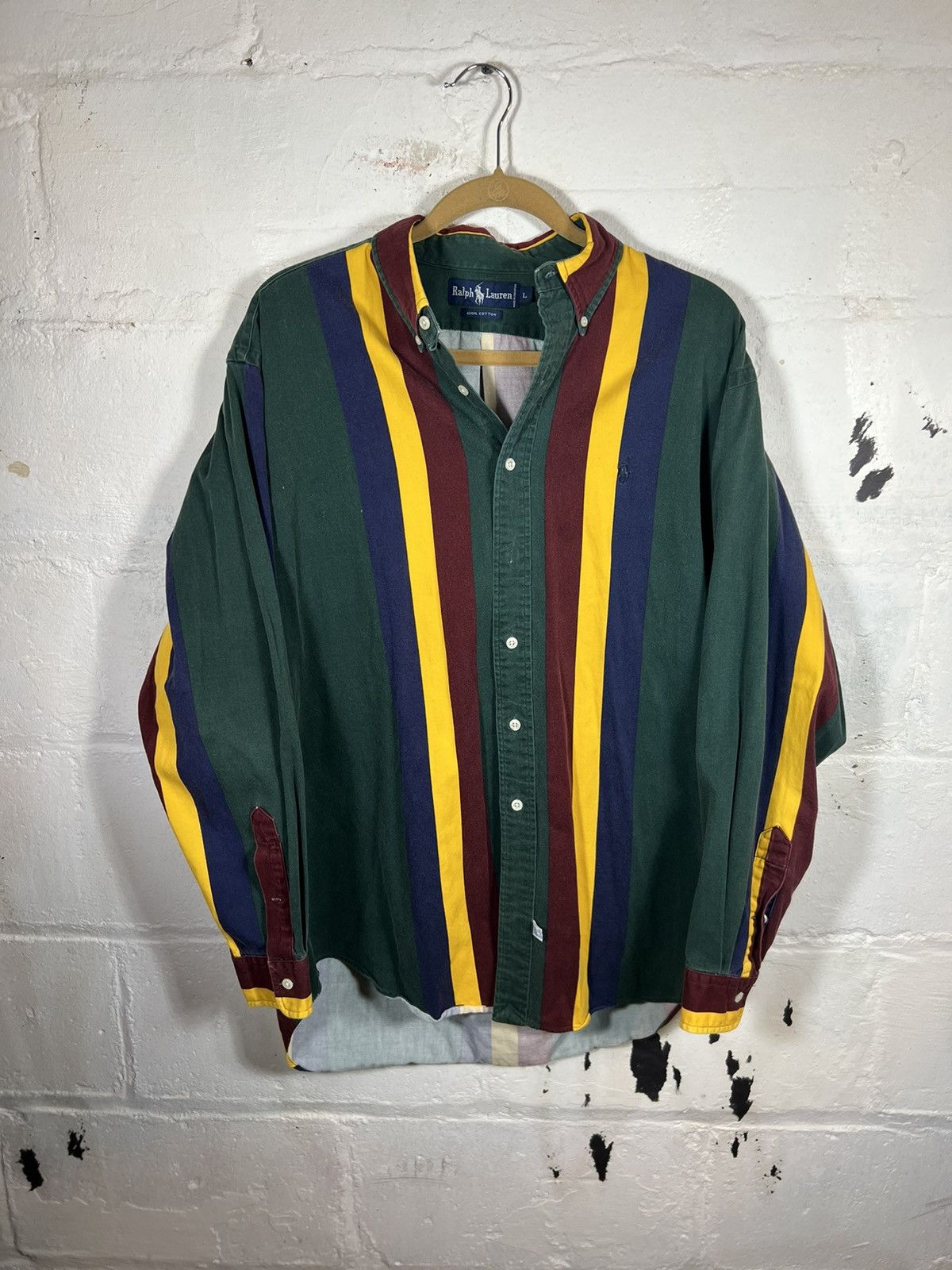 Vintage Ralph Lauren striped long sleeve polo top