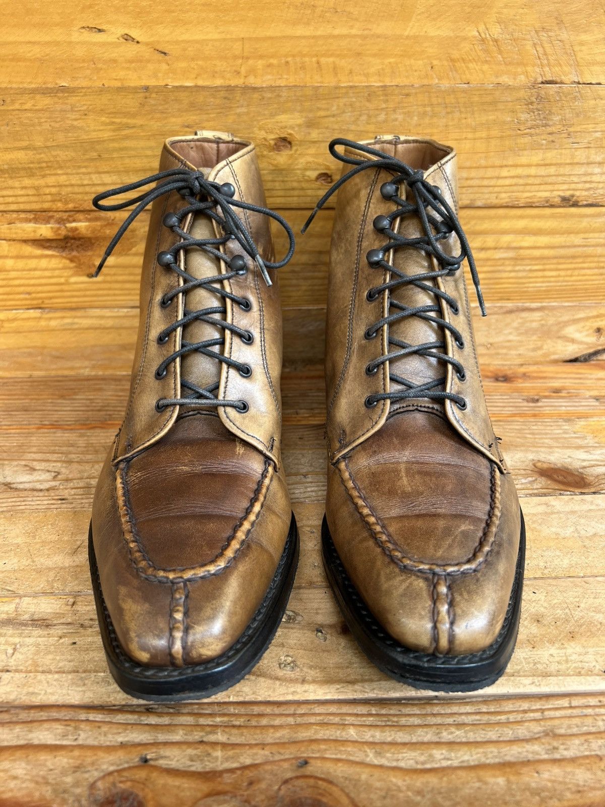 Allen Edmonds Allen Edmonds Portland Brown Leather Lace Up Split Toe Boot Size US 7.5 / EU 40-41 - 5 Thumbnail
