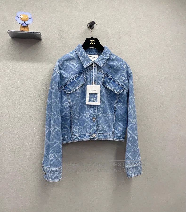 Chanel Chanel Camelia blue denim jacket Size S / US 4 / IT 40 - 3 Thumbnail