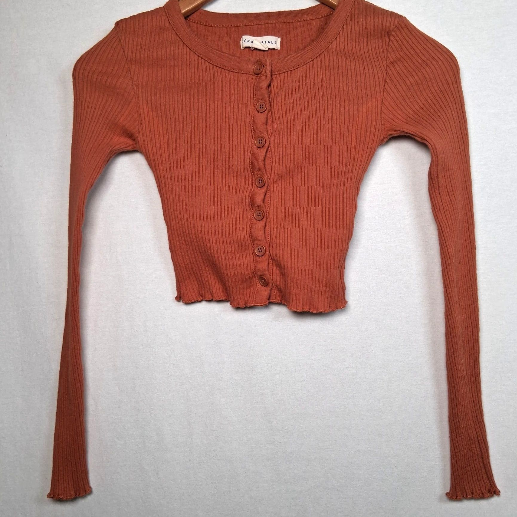 Aeropostale Aeropostale Shirt XS Sienna Crop Top Ribbed Henley Long Sleeve Bella Swan Y2K Womens Size XS / US 0-2 / IT 36-38 - 3 Thumbnail