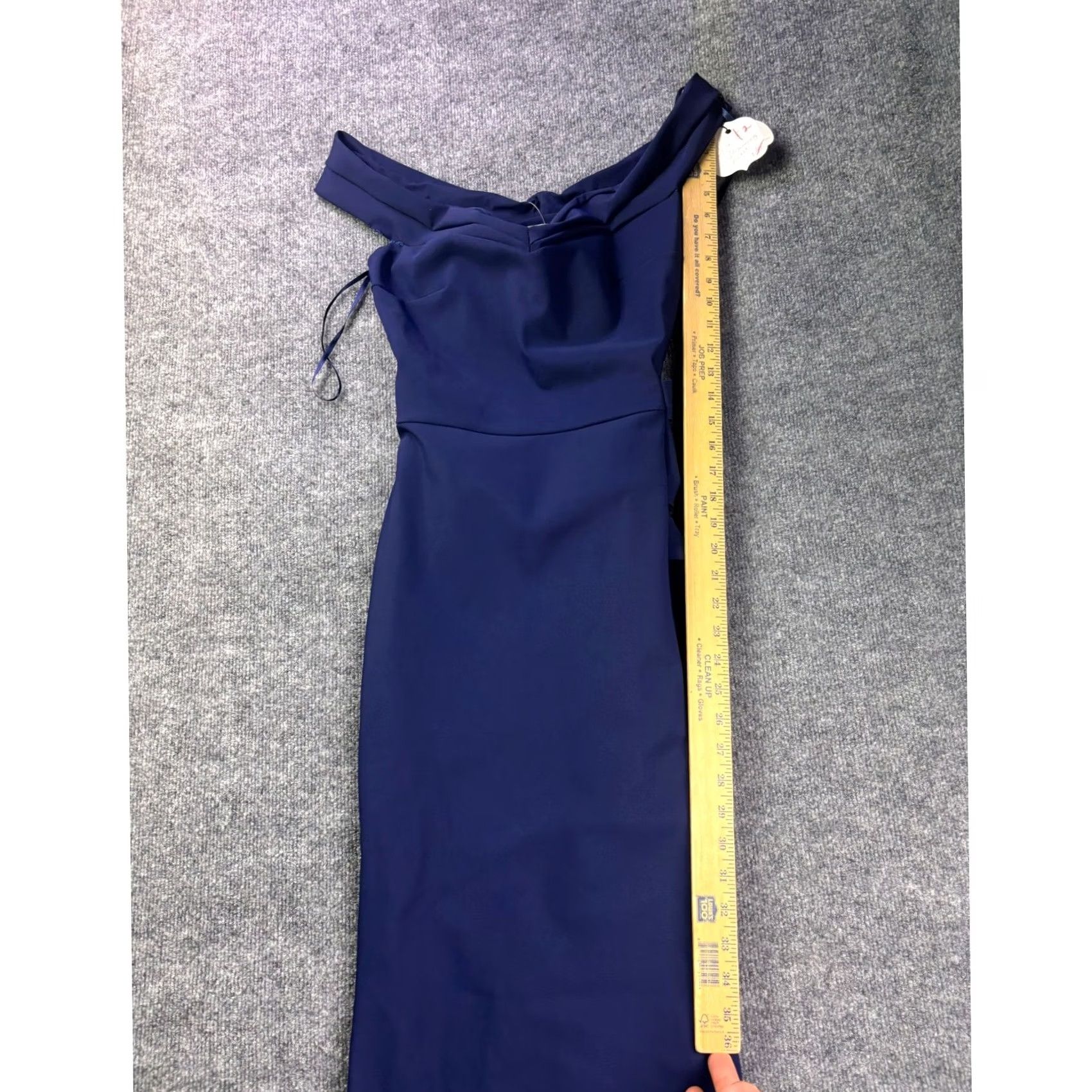 Vintage Chiara Boni La Petite Robe Gown Womens 8 Navy Blue Radoslava Off the Shoulder Long Maxi Cocktail Formal Size ONE SIZE - 3 Thumbnail