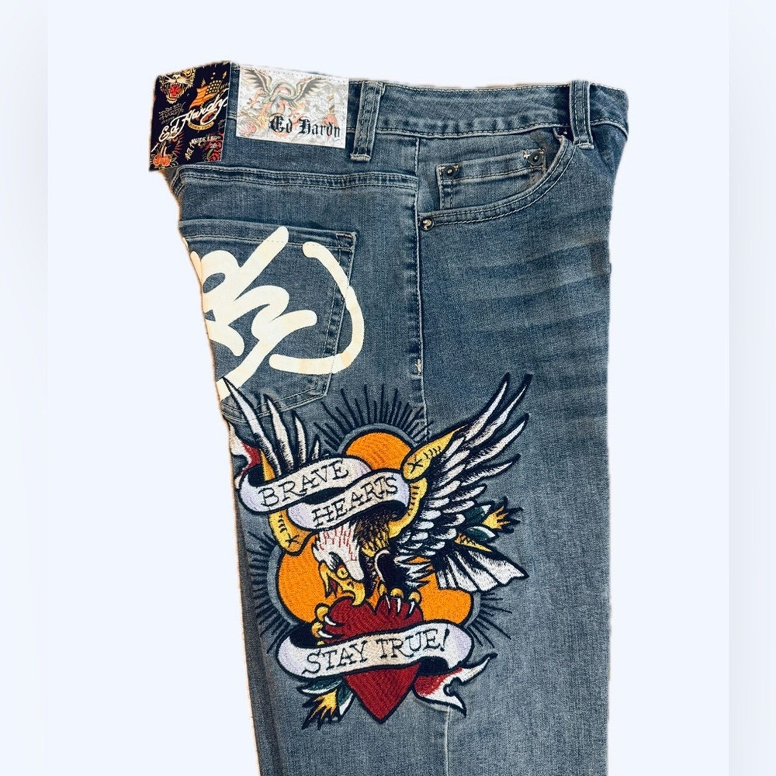Ed Hardy ED HARDY BRAVE EAGLE WIDE LEG JEAN Size 26" / US 2 / IT 38 - 4 Thumbnail